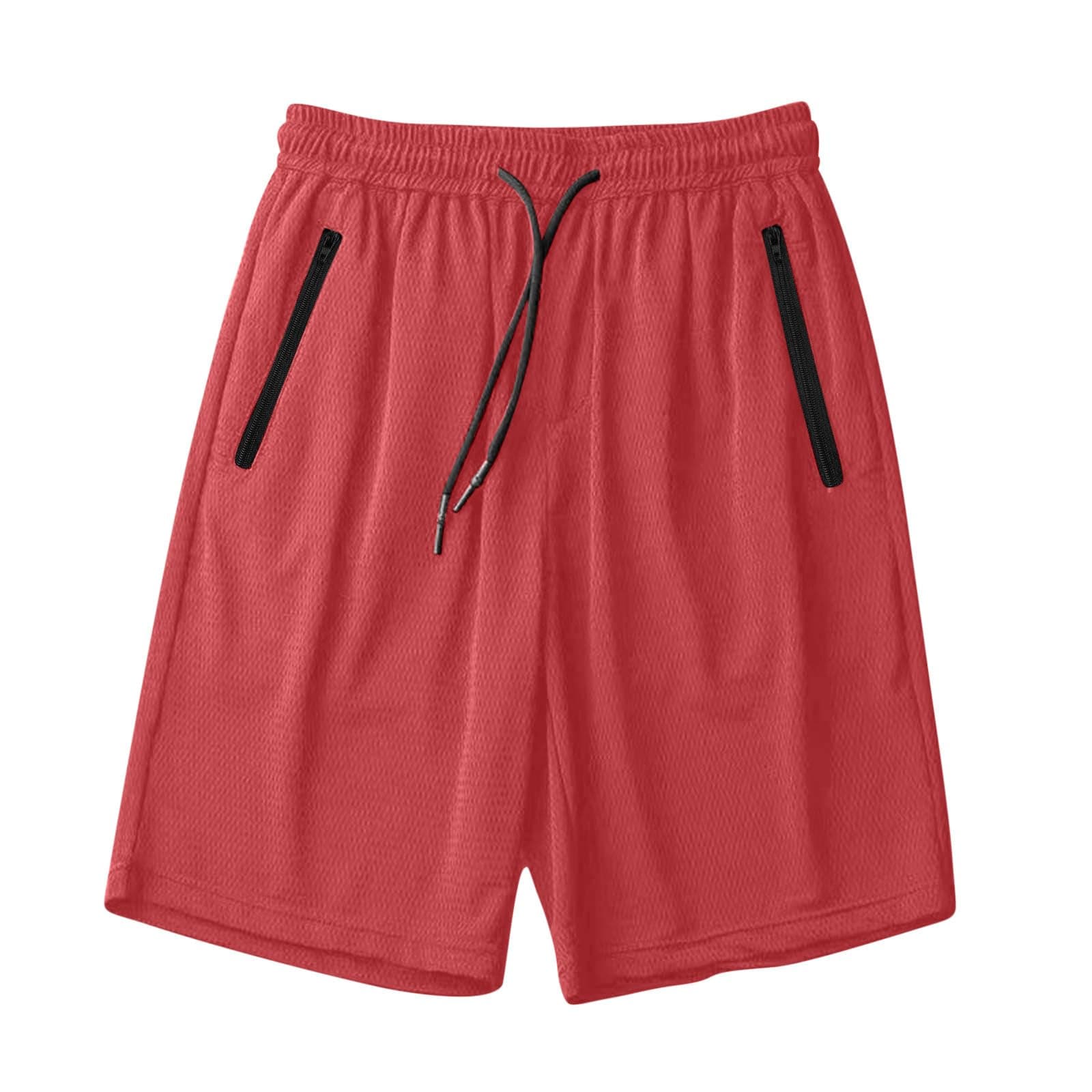 Men's Thin Ice Silk Quick Dry Shorts Casual Drawstring Elastic Waist Stretch Yoga Running Short Pants with Pockets