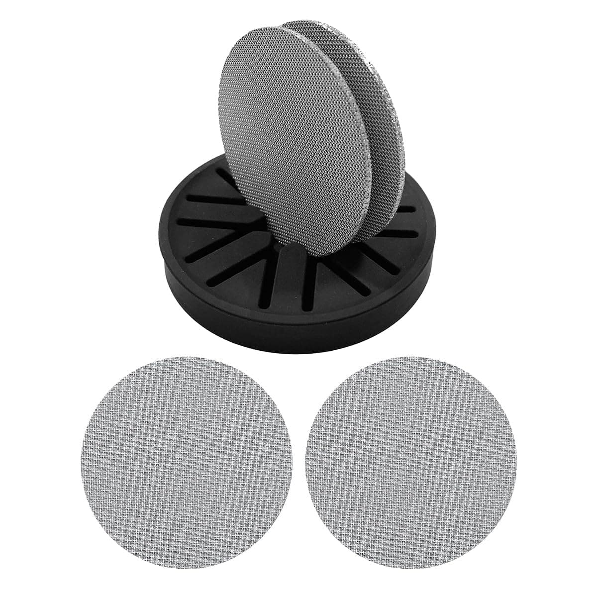 2 Pack 53.5 mm Puck Screen with Stand Stainless Steel Reusable Strainer Barista Coffee Filter Mesh Plate Compatible with Espresso 54 mm Portafilter Basket