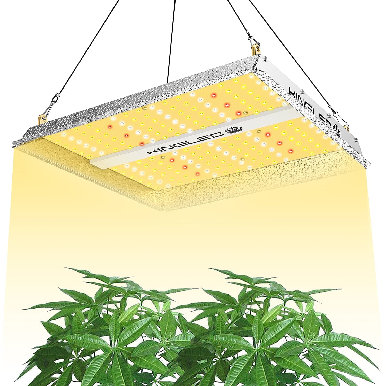 KINGPLUS UL600 LED Grow Light 2x2ft Coverage Full Spectrum Grow Lights for Indoor Plants Veg and Bloom Greenhouse Plant Light for Seed Starting with IR LEDs Four for 4x4ft Footprint