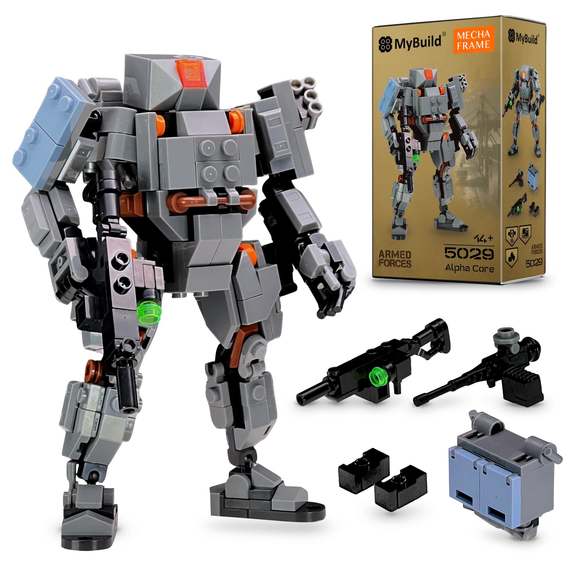 MyBuild Armed Forces Alpha Core 5029 - Universal Tactical Mech | Modular Equipment | Movable Robot Model | Ages 14+