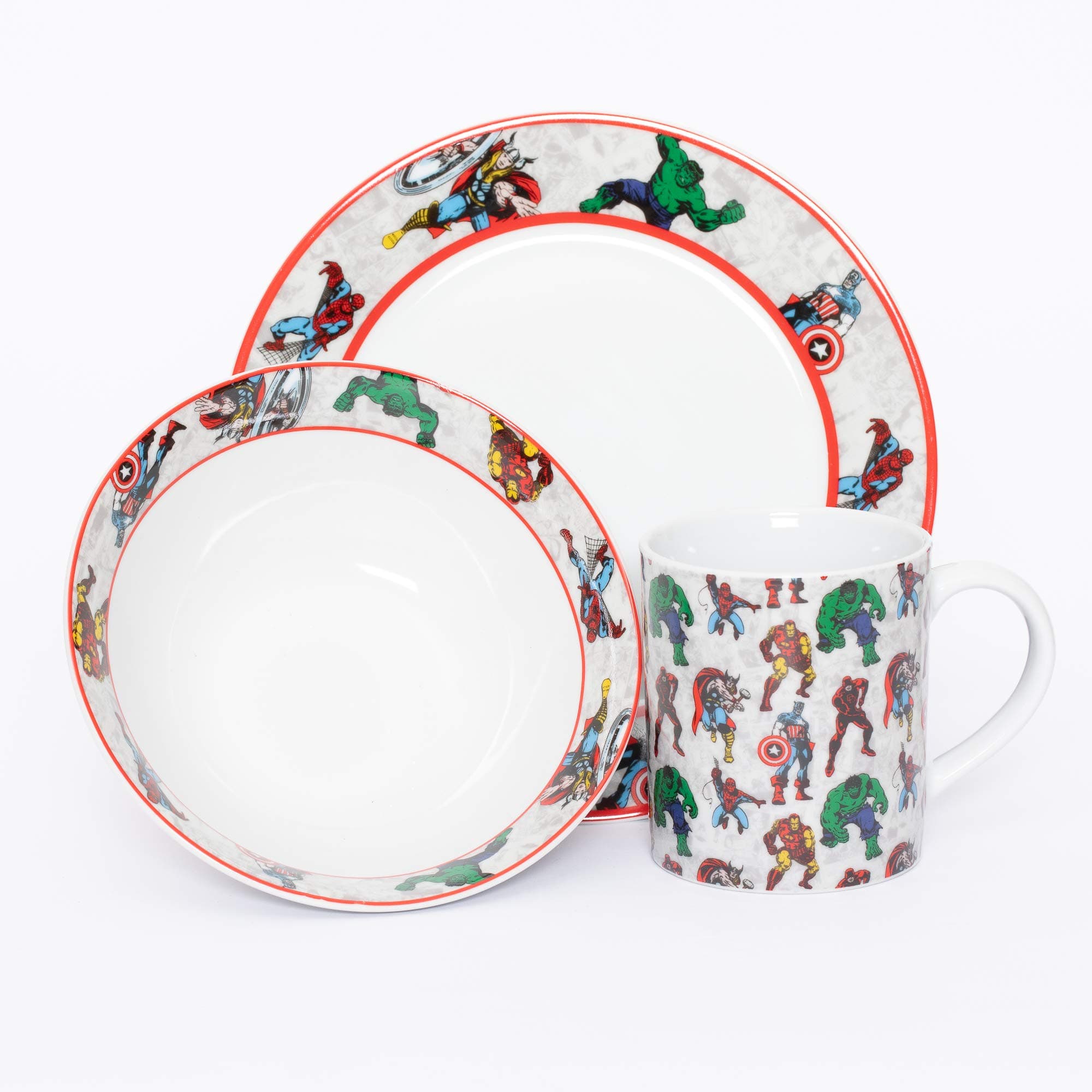 Marvel TRHA4462 Comic - Kids Ceramic Tableware - 3 pcs Breakfast Set