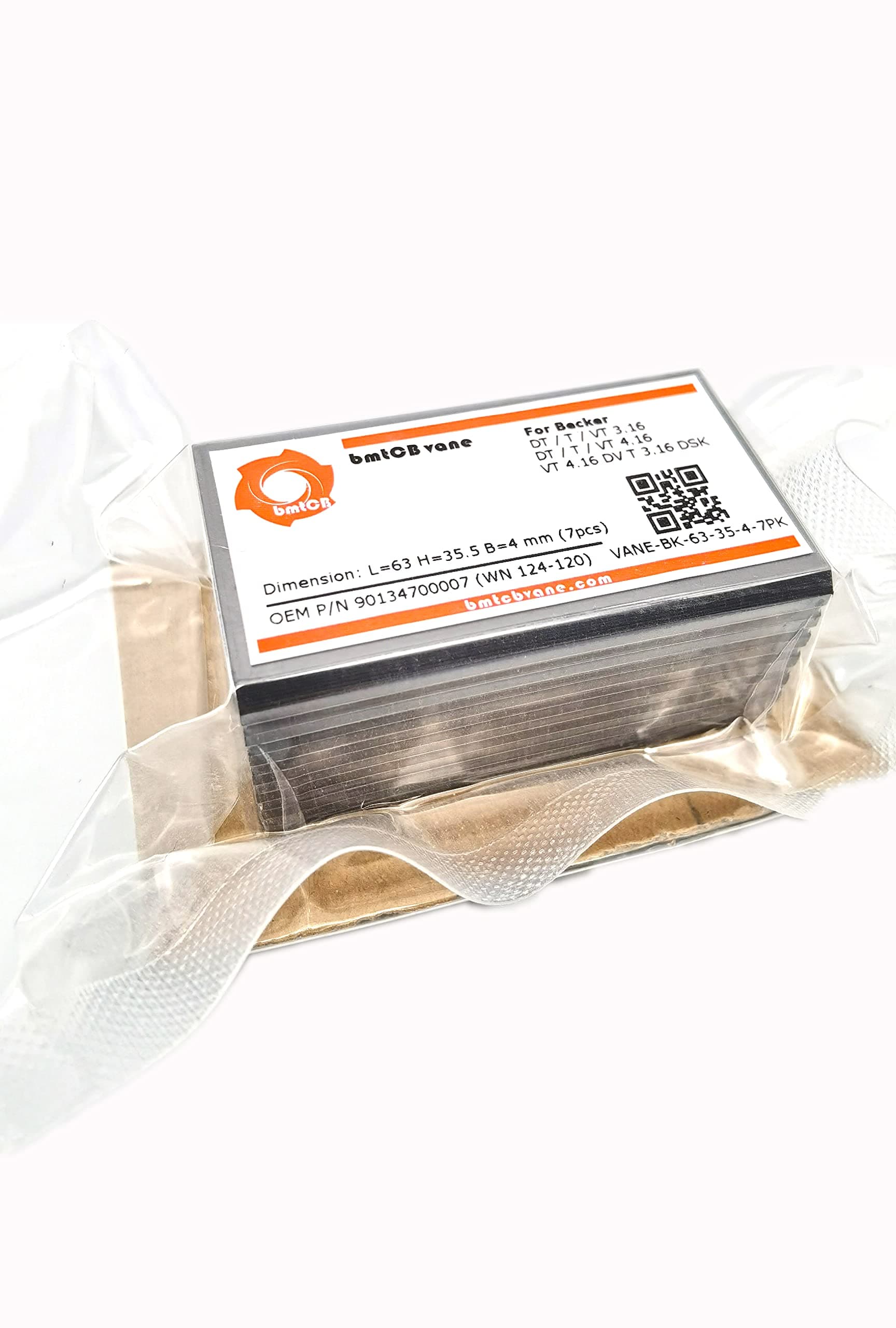 bmtCB Carbon Vane 7pcs PM kit for Becker Pump DV/VT 3.16/4.16 901347 WN124-120 DIM: 63mm x 35mm x 4mm
