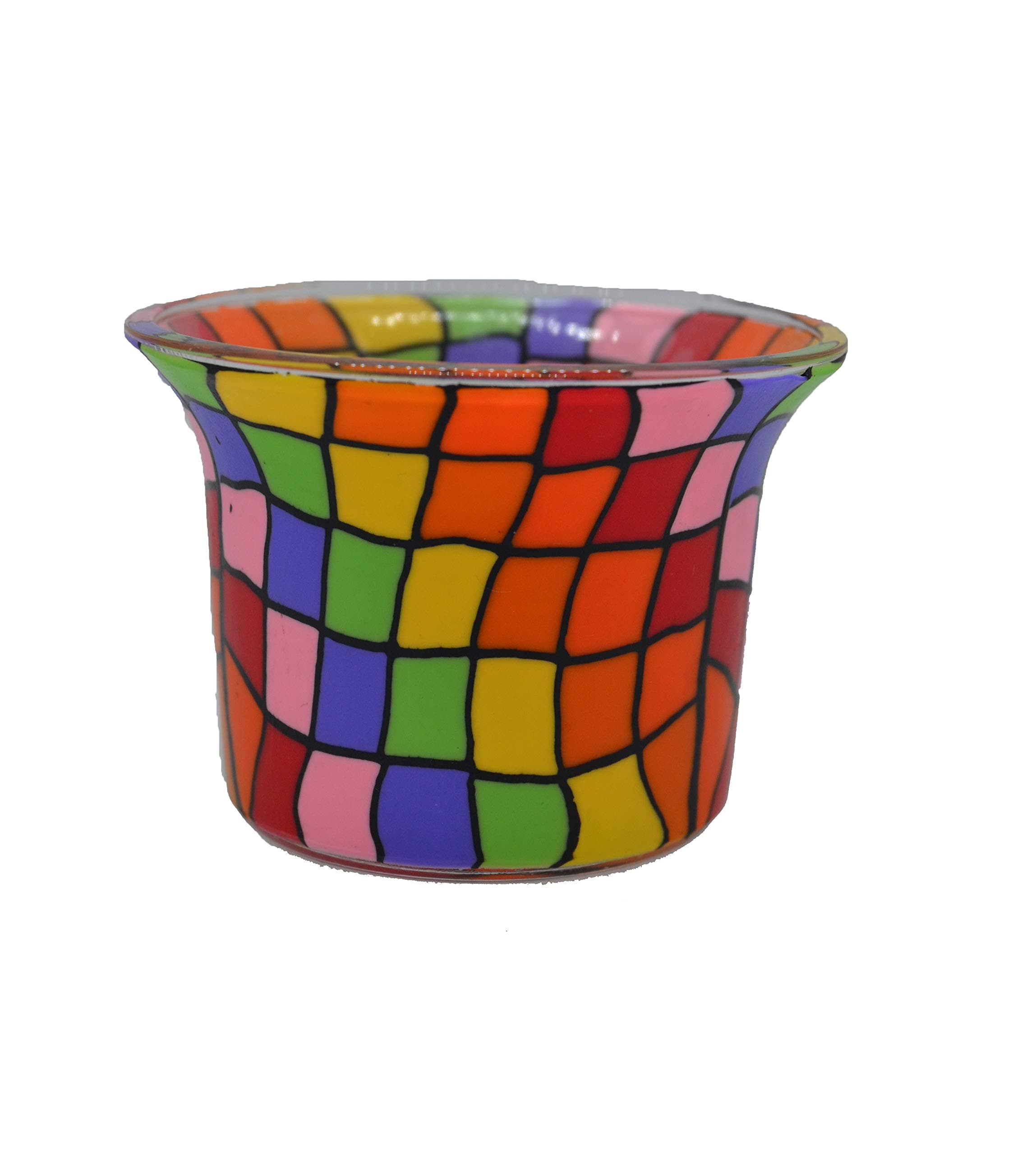 Decorated Glass Candle Holder