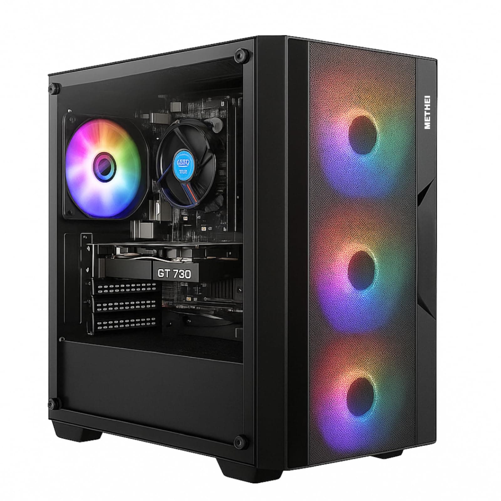 Gaming Desktop Computer, (Core i7-3770 3.4 GHz // 16 GB DDR3 RAM // 512 GB SSD // GT 730 4 GB Graphics // RGB Cabinet // Windows 10)