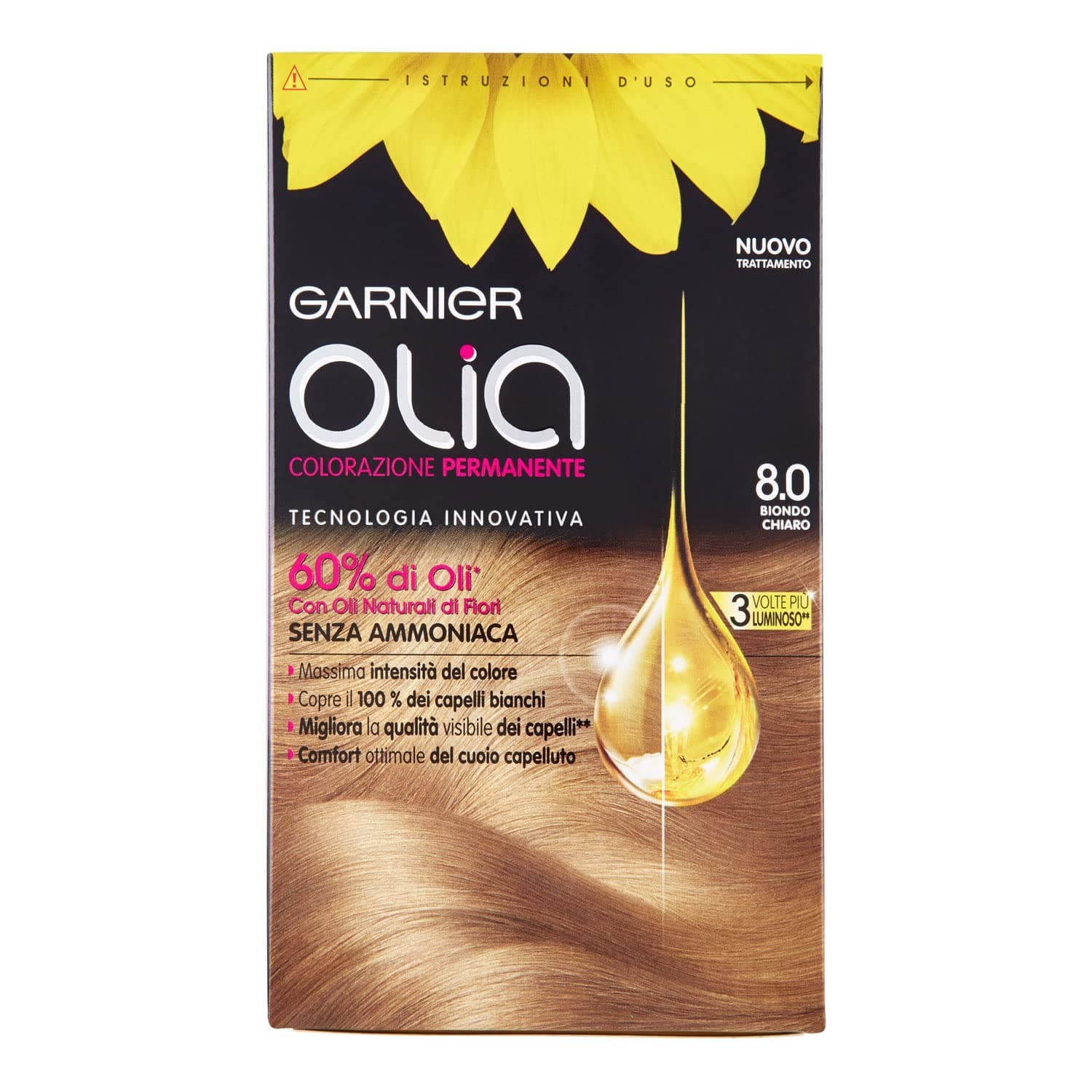 Olia permanent colouring and bleaching 8.0 Biondo Chiaro