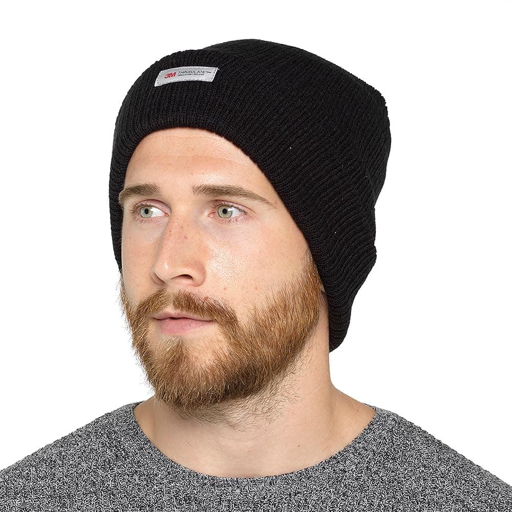 Adults 3M Thinsulate Insulation Beanie Hat (Black)