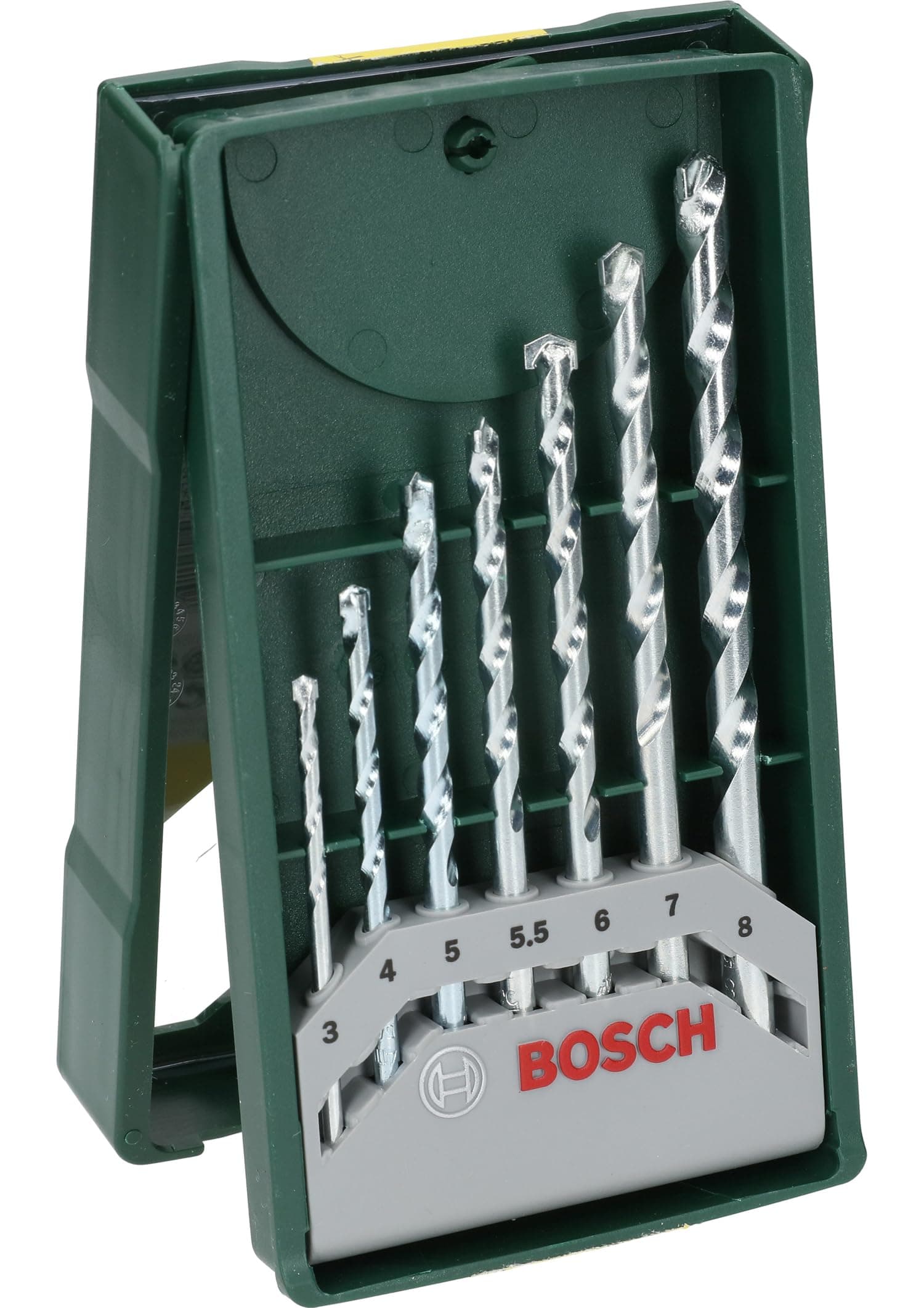 Bosch Mini-X-Line Masonry Drill Bit Set 7 Pieces, 7 carbide-tipped masonry drill bits (Ø 3-8 mm) for precise and lasting performance. | Model: 2607019581