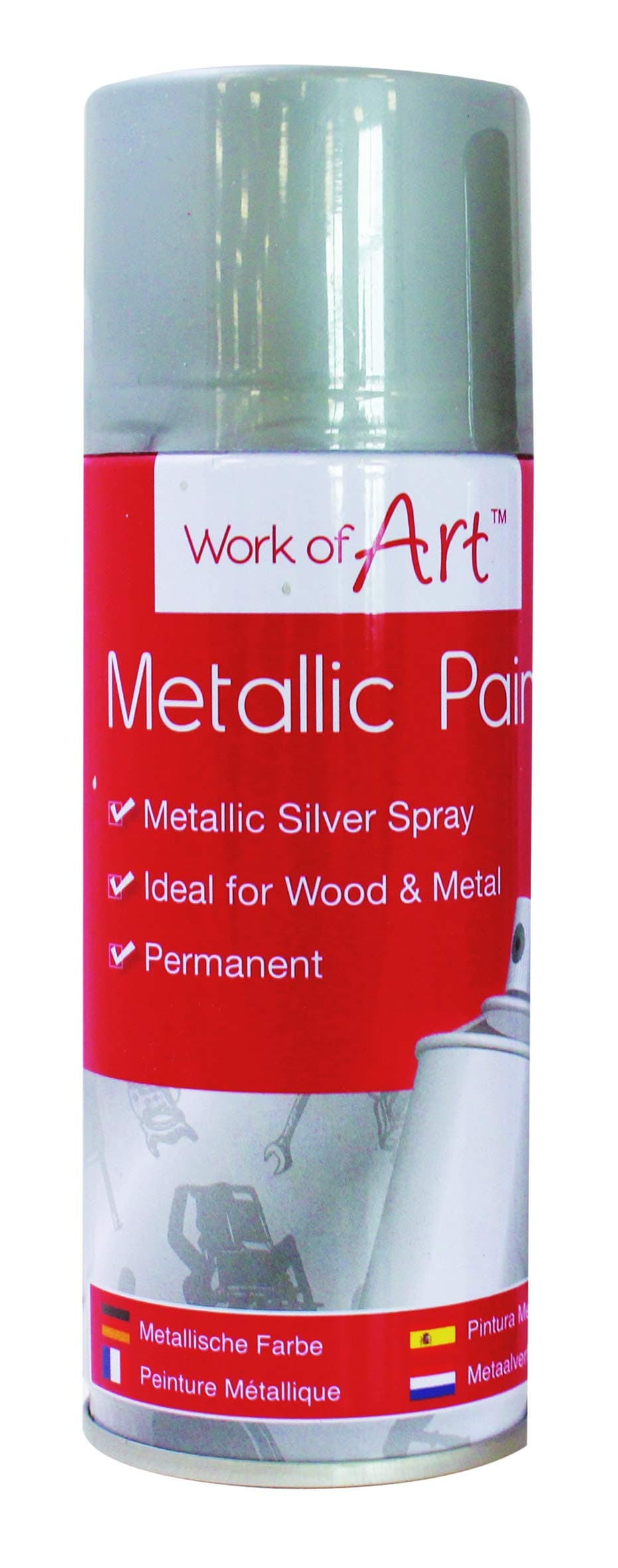 metallic silver lacquer spray paint (1 can x 210ml)