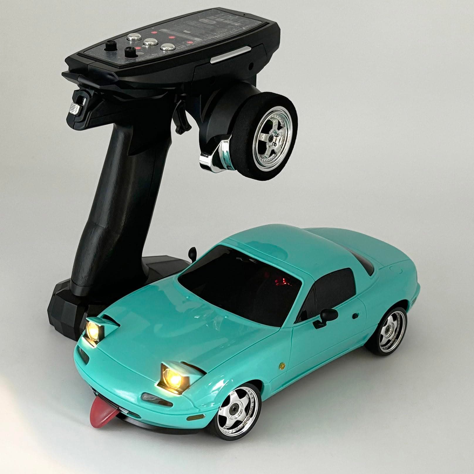 RC Drift Car 1/18 Scale Remote Control Drift Car with Gyro Hobby RC Car for Adult RWD 2.4 GHz Gyroscope Proportional Throttle Steering Metal Drive Shafts Blinking Headlights LD1804