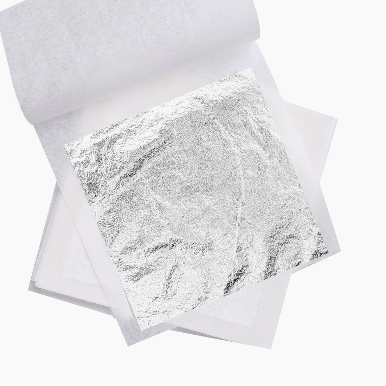 30 Pcs 24k Edible Silver Leaf Sheets, 6 * 6cm/2.4 * 2.4inch, Double-Sided, For Cakes & DIY Decorations