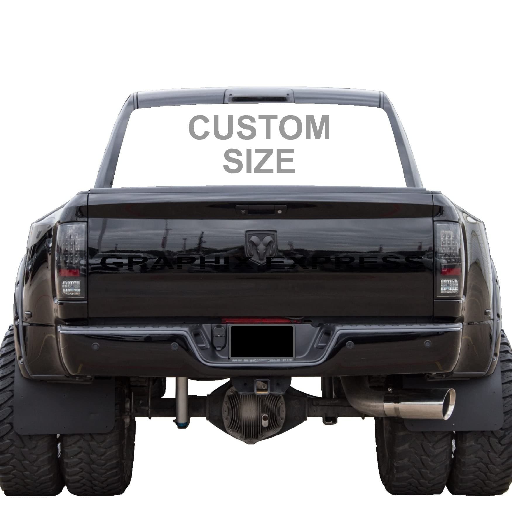 Custom Size Rear Window Truck Decal
