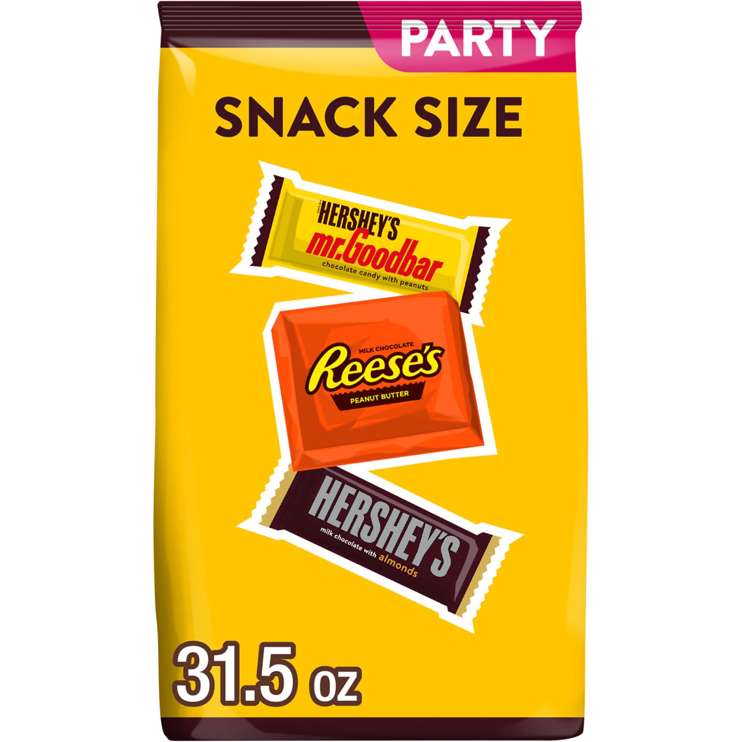 HERSHEY'S and REESE'S Assorted Chocolate Flavored Snack Size, Candy Party Pack, 31.5 oz