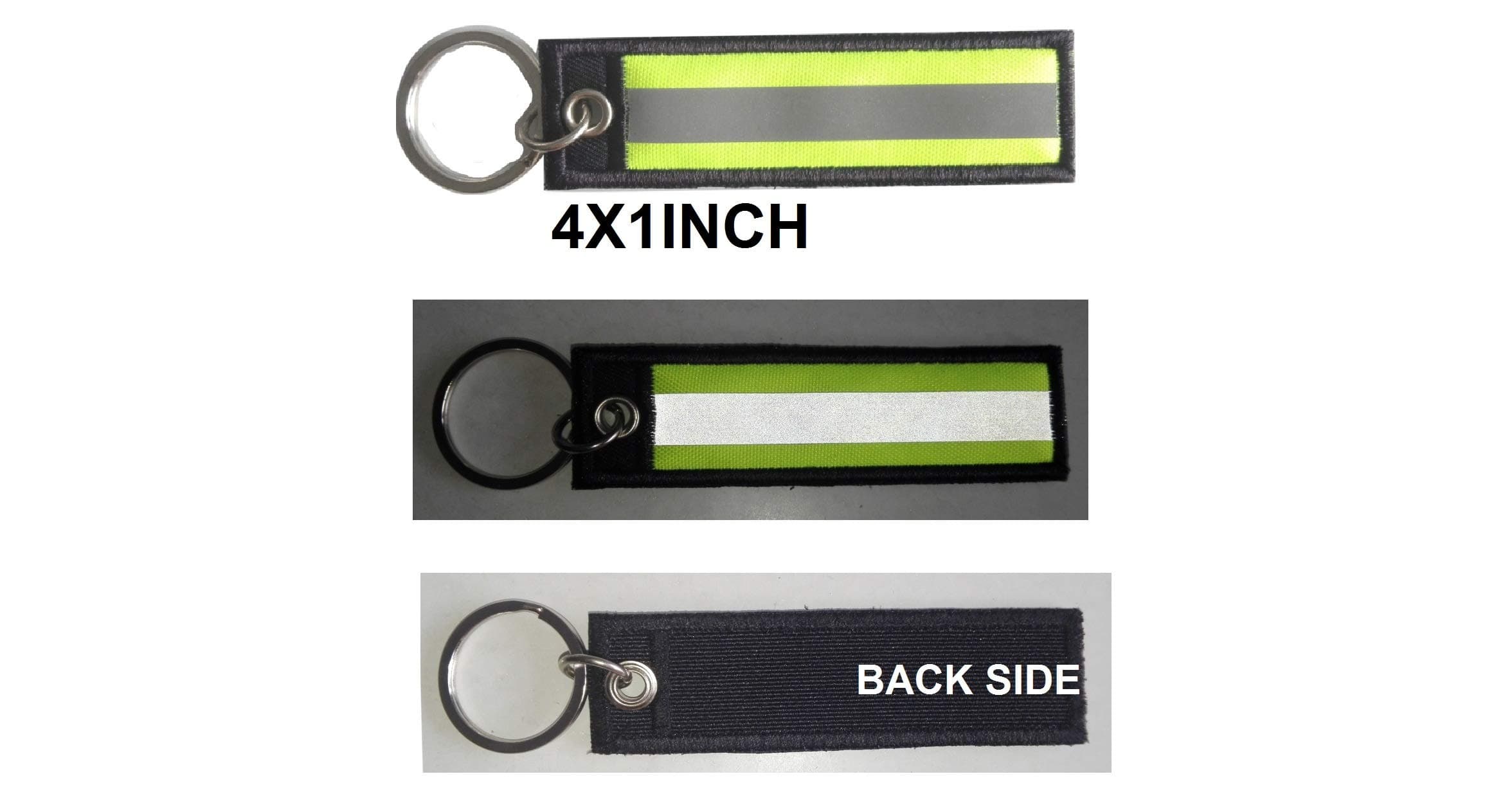 Firefighter Reflective Patch Fire & Rescue EMT EMS tag KeyChain KeyRing