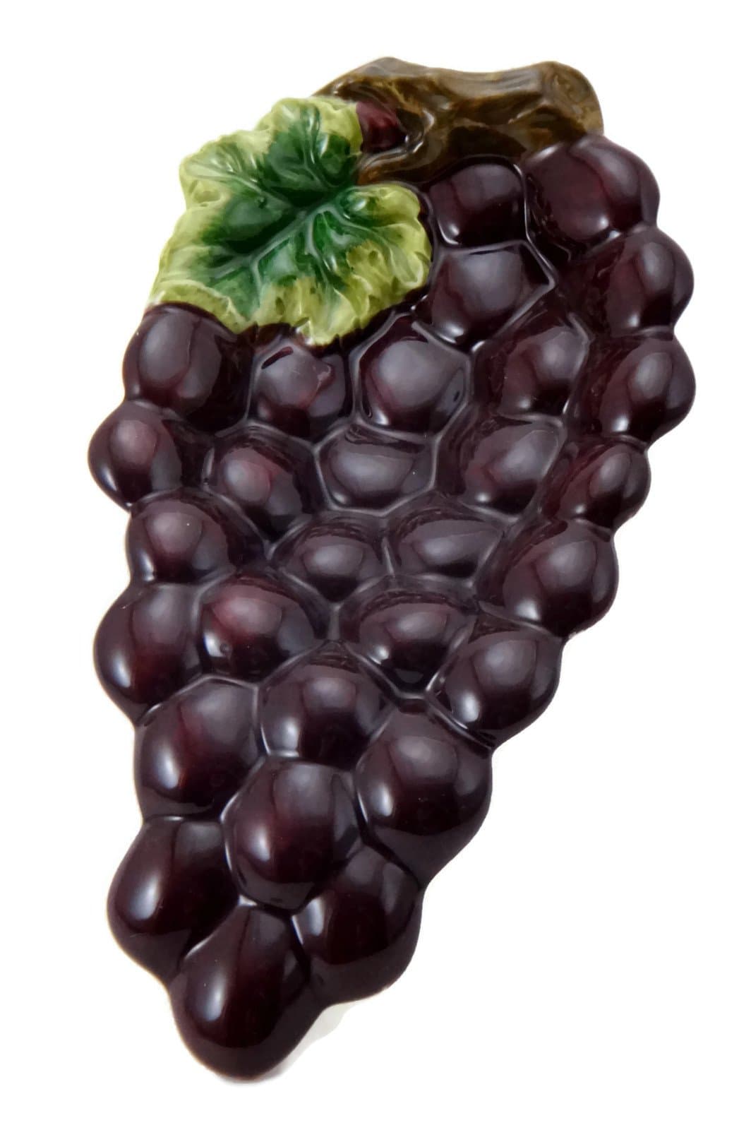 KK Ceramic Glazed 3D Purple Grapes Spoon Rest