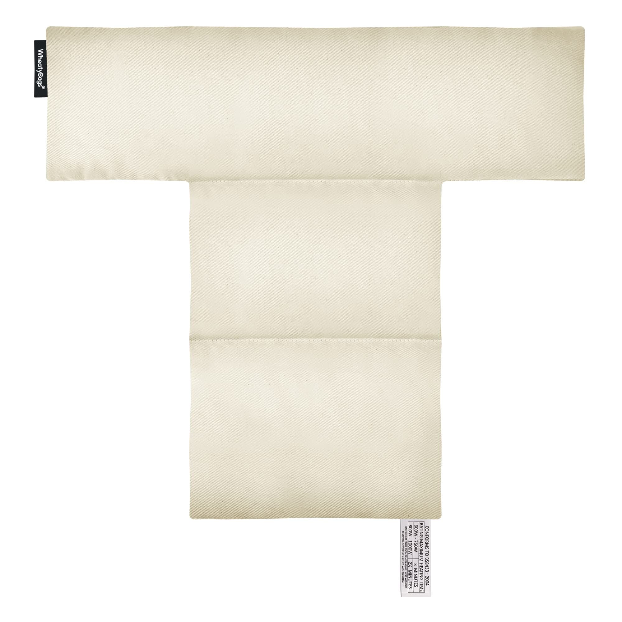 Wheat Bag Microwaveable Heat Pack Upper Neck & Back (T-Shaped) - (Cotton Fabric - Natural)
