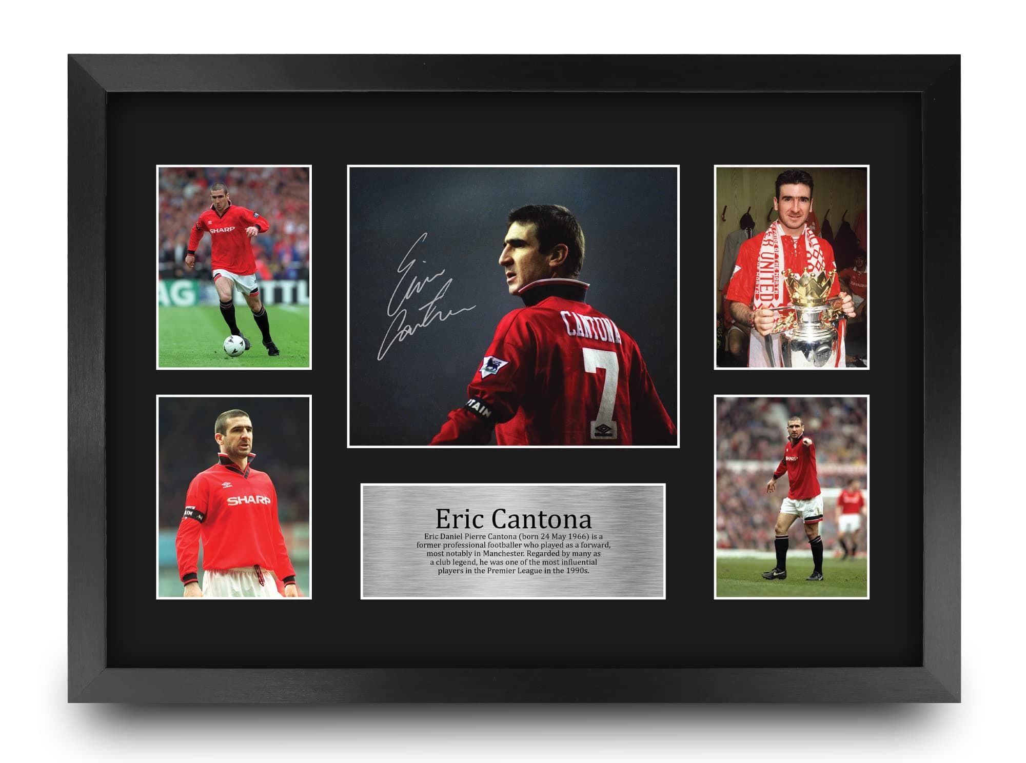 A3 FR Eric Cantona Gift Signed Large Framed A3 Printed Autograph Gifts Print Photo Picture Display