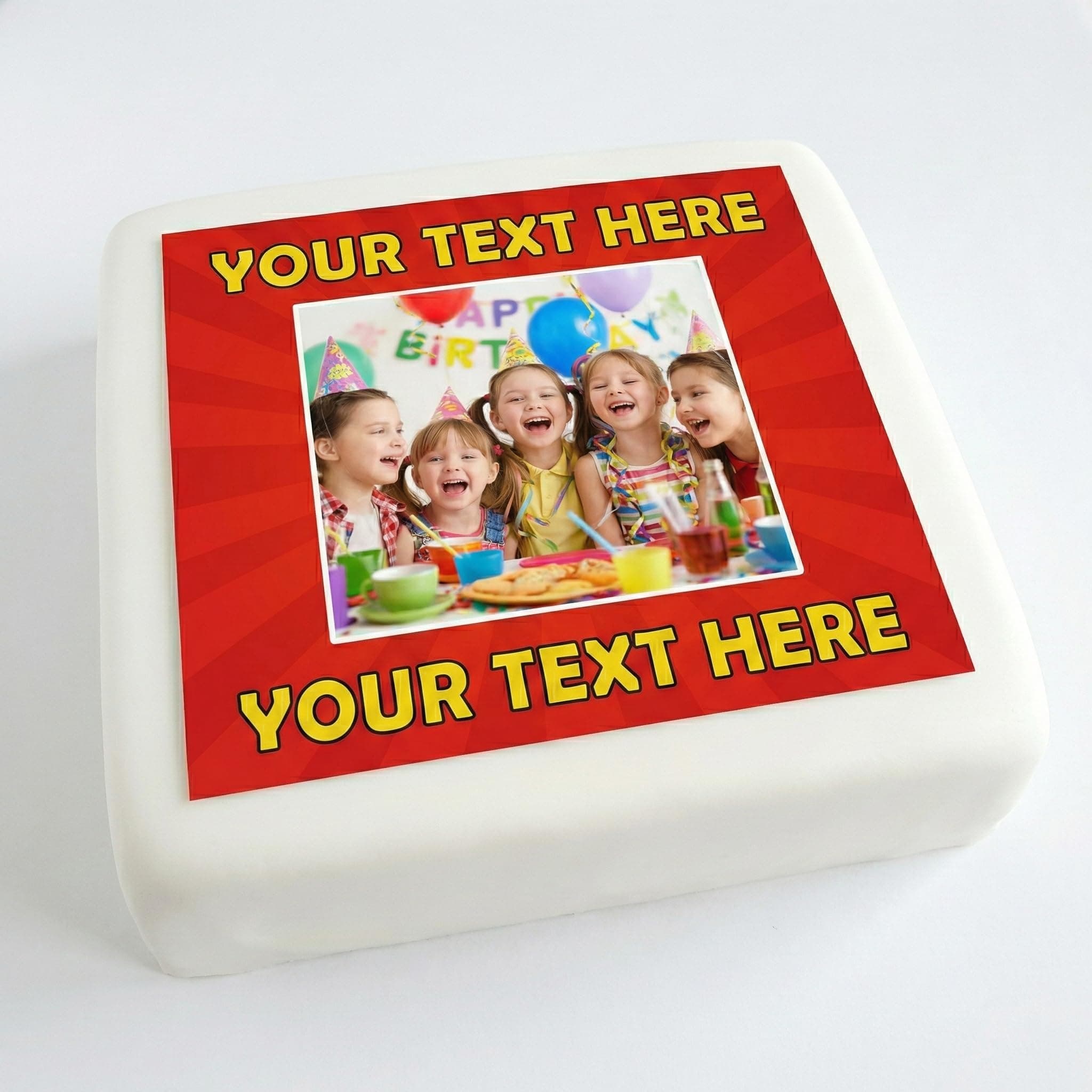 7.5,7,6,5,4 Inch Pre Cut Multi Size Square Personalised Photo/Your Logo Cake Topper Edible Fondant Icing Sheet Cake Topper