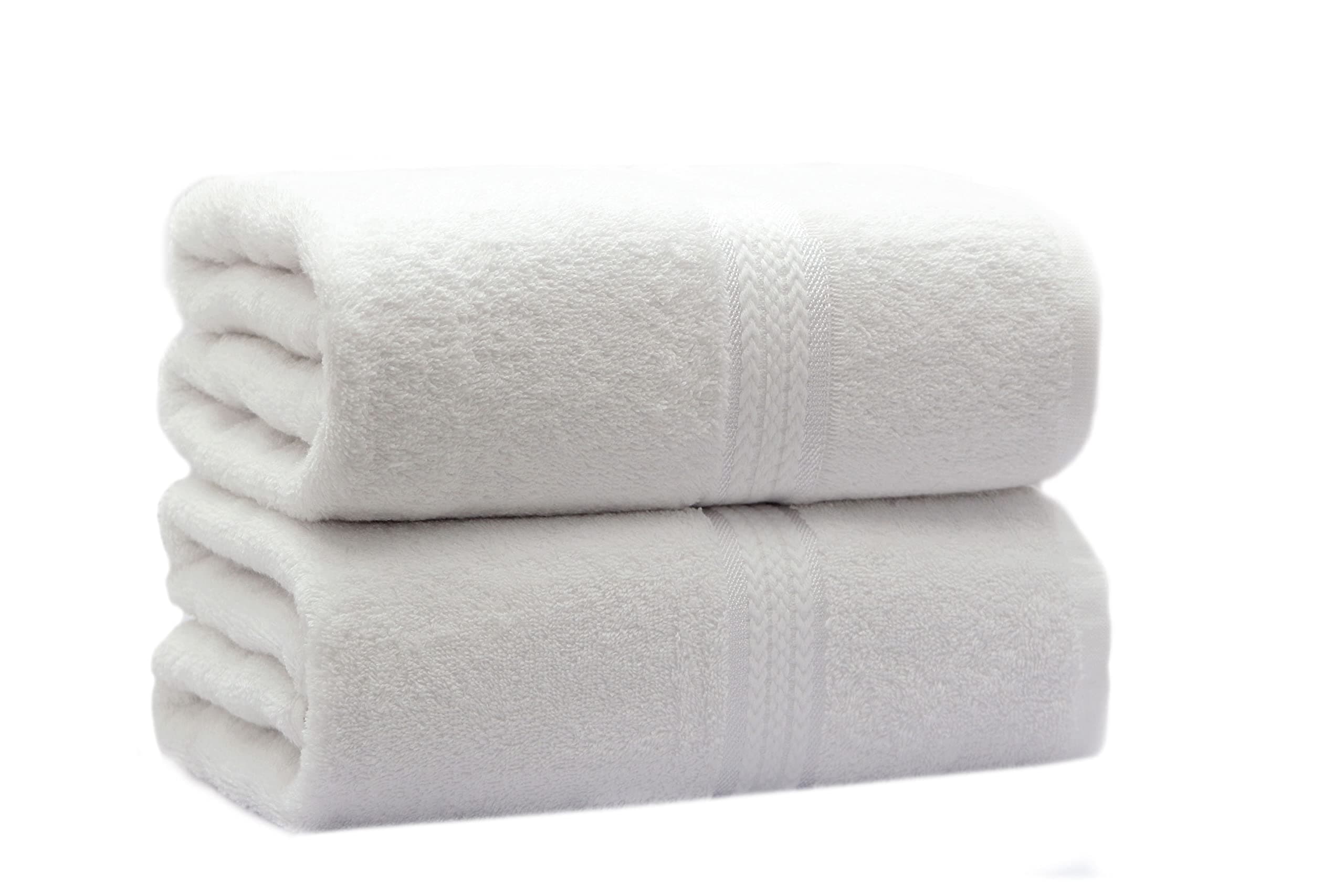 Ultra Soft Bath Sheets - 2 Pack - 35 x 70 - Absorbent Quick Dry Everyday Luxury Hotel Bathroom Spa Gym Shower Beach Pool Travel Dorm - 100% Ringspun Cotton - 580 GSM - Easy Care - White