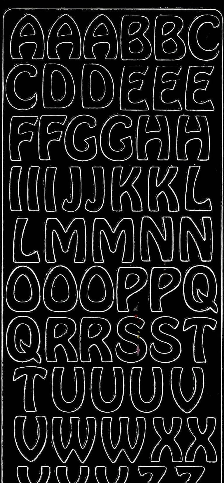Contour Stickers Large Letters Black
