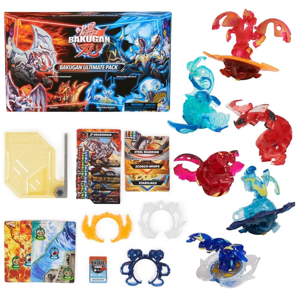 Ultimate 6-Pack, Special Attack Dragonoids, Nillious, Mantid, Octogan; Customizable, Spinning Action Figures, Kids Toys for Boys and Girls 6 and up