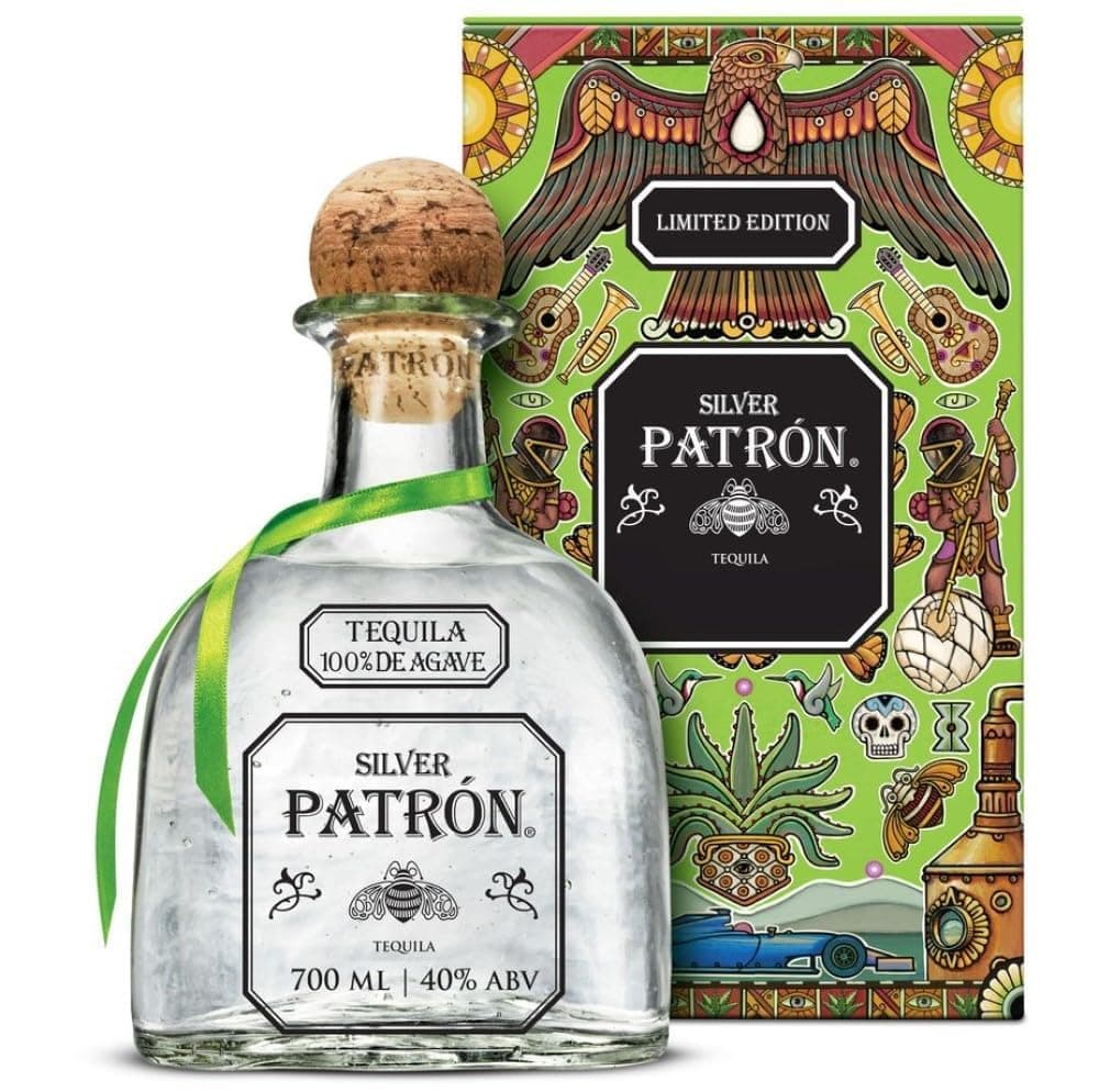 PATRON Silver Premium Tequila, 40% ABV, 70cl / 700ml, in a Limited-Edition Mexican Heritage Tin, Made from the Finest 100% Weber Blue Agave, Handcrafted in Mexico, Packaging May Vary