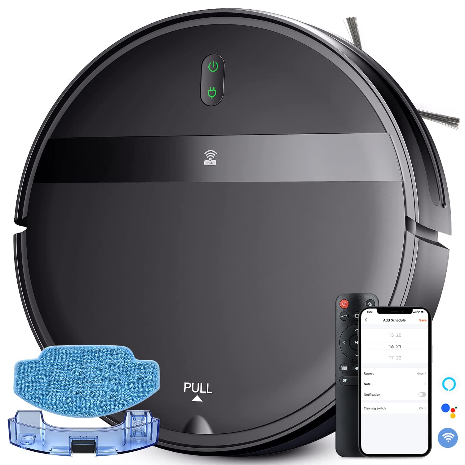 Robot Vacuum and Mop Combo, Tangle-Free Powerful Suction, Robotic Vacuum Cleaner - Alexa & App Scheduling, Long Runtime, Automatic Robot Vacuum Cleaners for Home