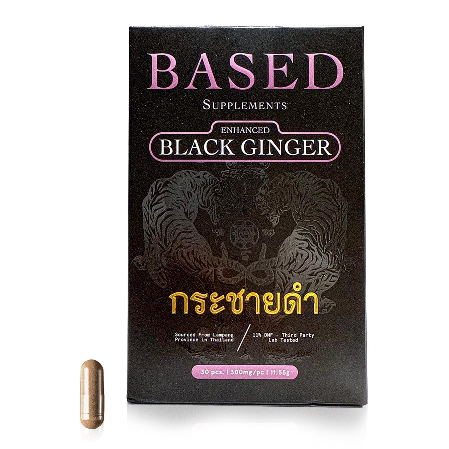 Black Ginger - Premium Thai Root Extract with 16% Methoxyflavones & 11% DMF - Traditional Asian Herb for Energy & Performance Support (300mg, 30 Capsules)