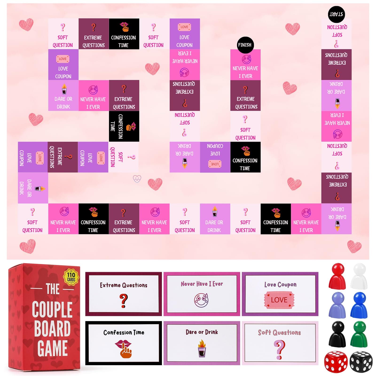 Couple Board Game with 110 Cards,