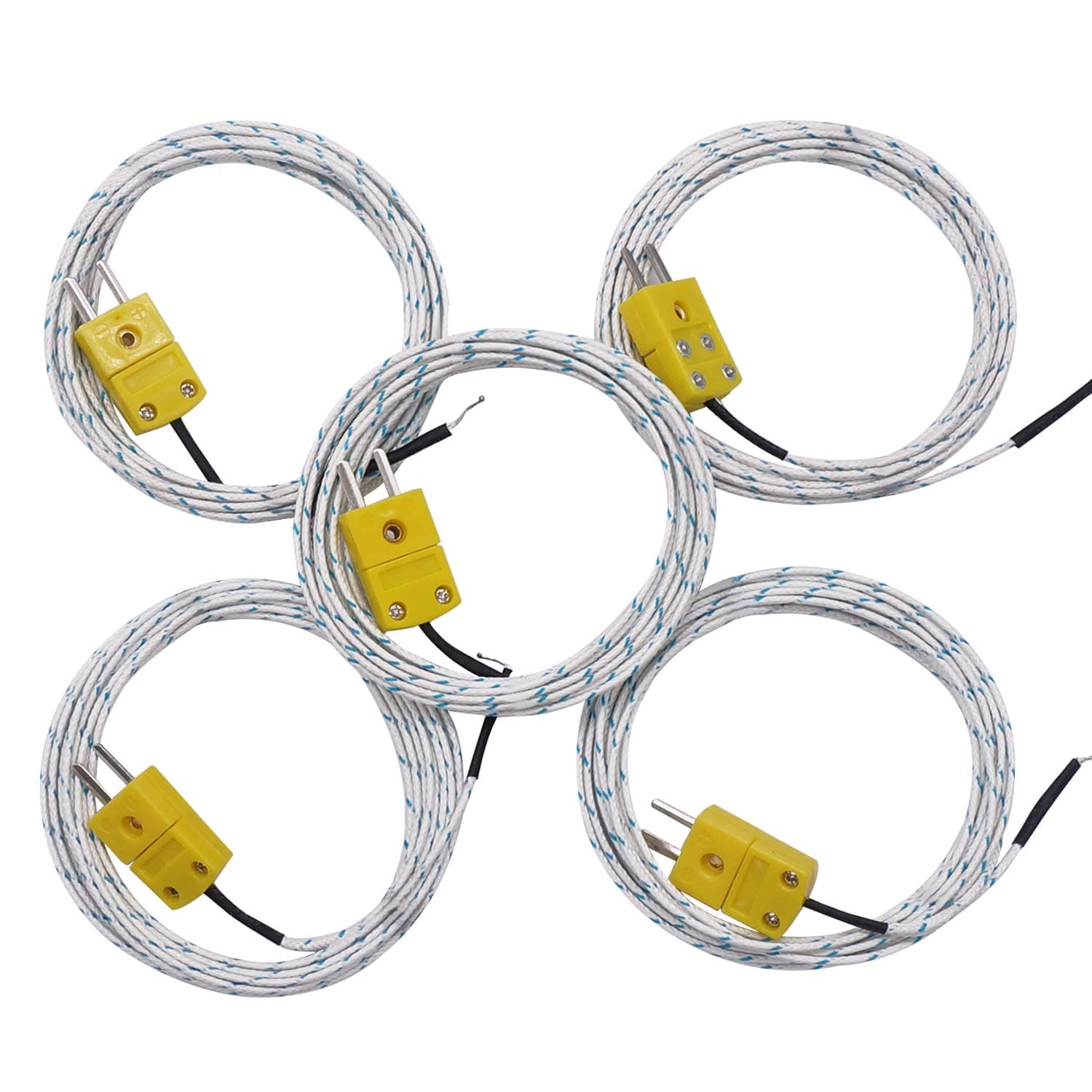 5pcs 3M K Type Mini-Connector Thermocouple Temperature Probe Sensor Measure Range -50~350°C