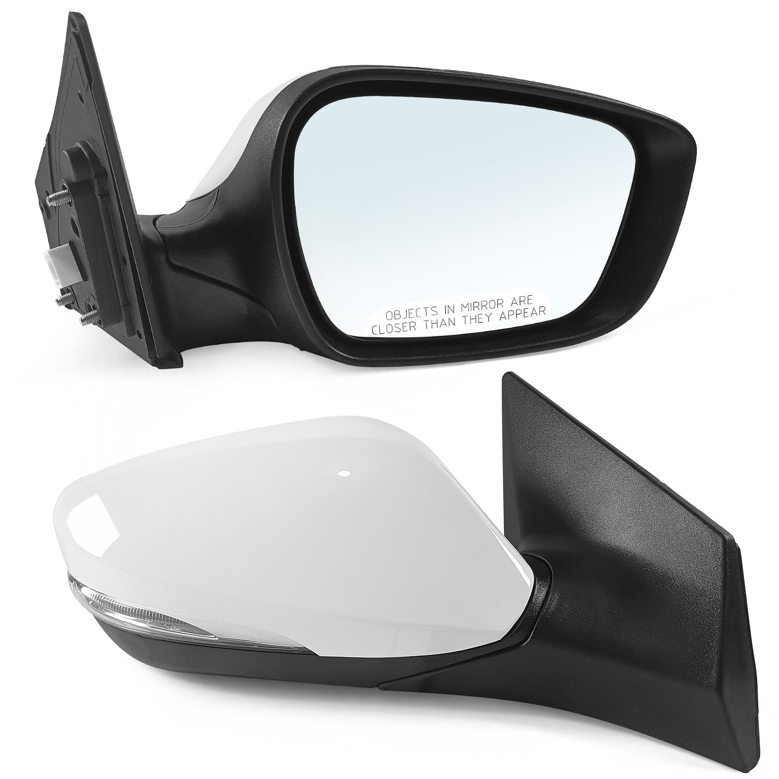 Right Passenger Side Mirror Fits 2011 2012 2013 Hyundai Elantra with Power Glass Heated Turn Signal and Manual Folding Match to White (6Pins)