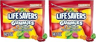 LIFE SAVERS Gummies Winter Sports 5 Flavors Gummy Candy, Sharing Size, 14.5 Oz Resealable Bag (Pack of 2)