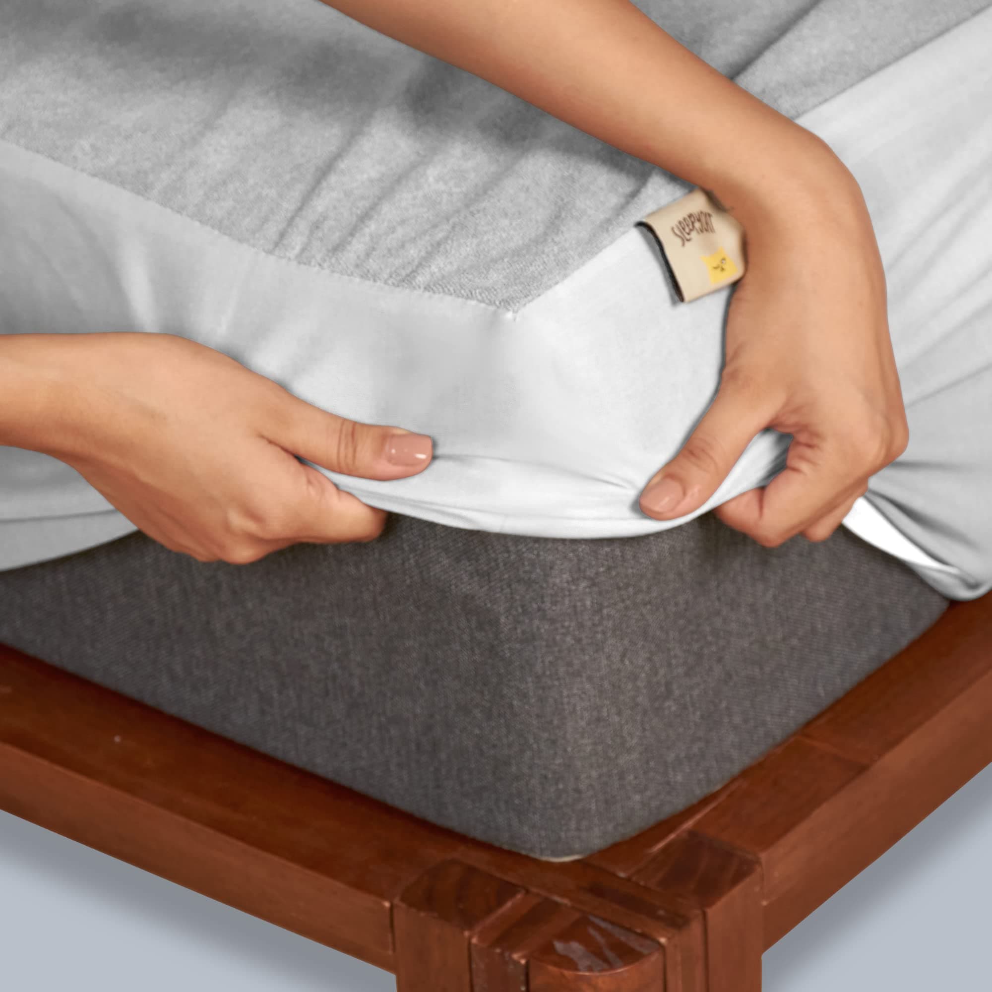 Water Proof Ultra Soft Polyester Double Size Mattress Protector (78x48 inches, Grey)