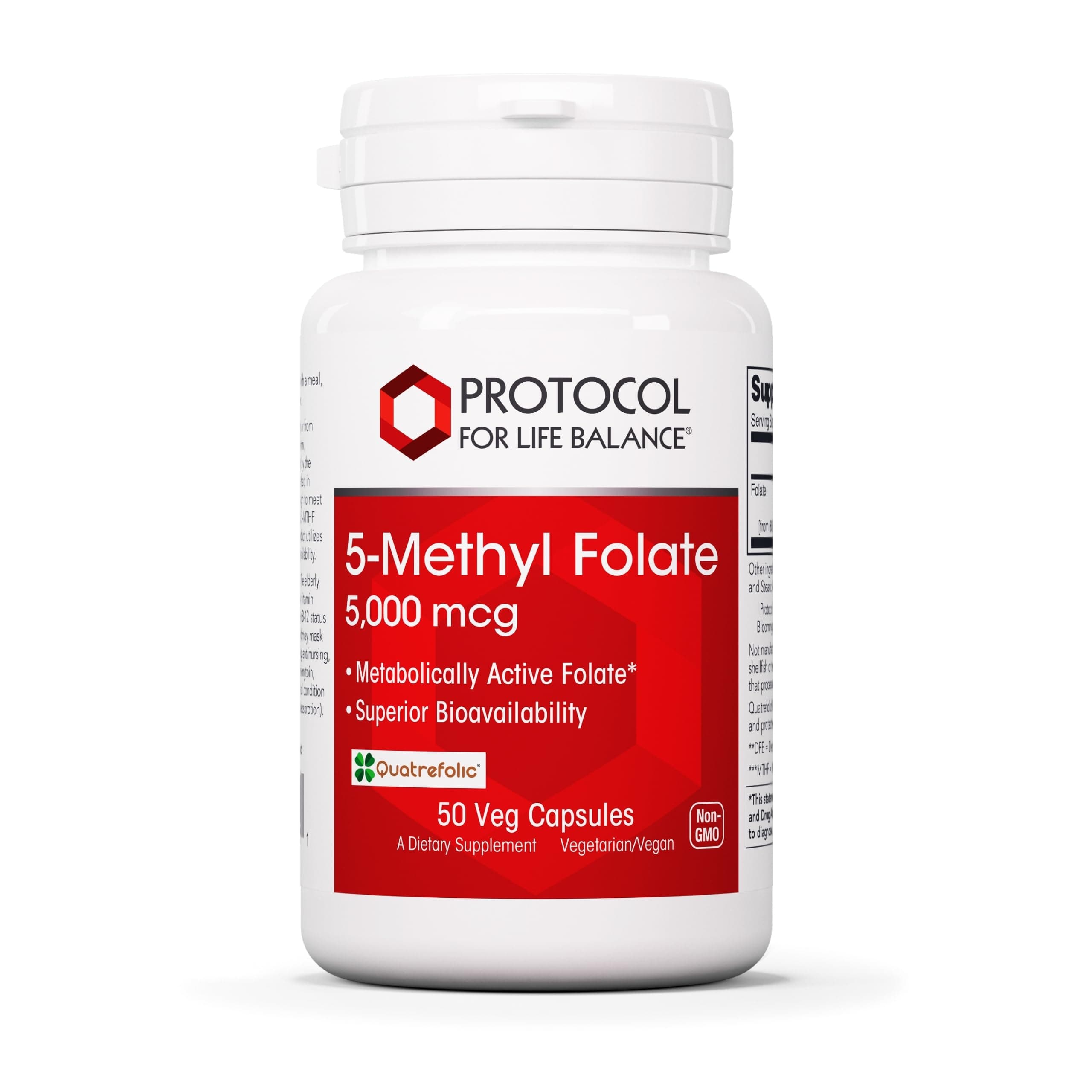 5-Methylfolate 5,000mcg - Superior Methyl Folate Bioavailability - for Brain Support - Folate Supplement for Women & Men - Kosher & Vegan - 50 Veg Caps