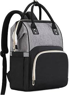 Femuar Diaper Bag Backpack Multifunction Maternity Nappy Baby Bag for Girls & Boys Large Capacity Travel Diaper Bags Black Gray