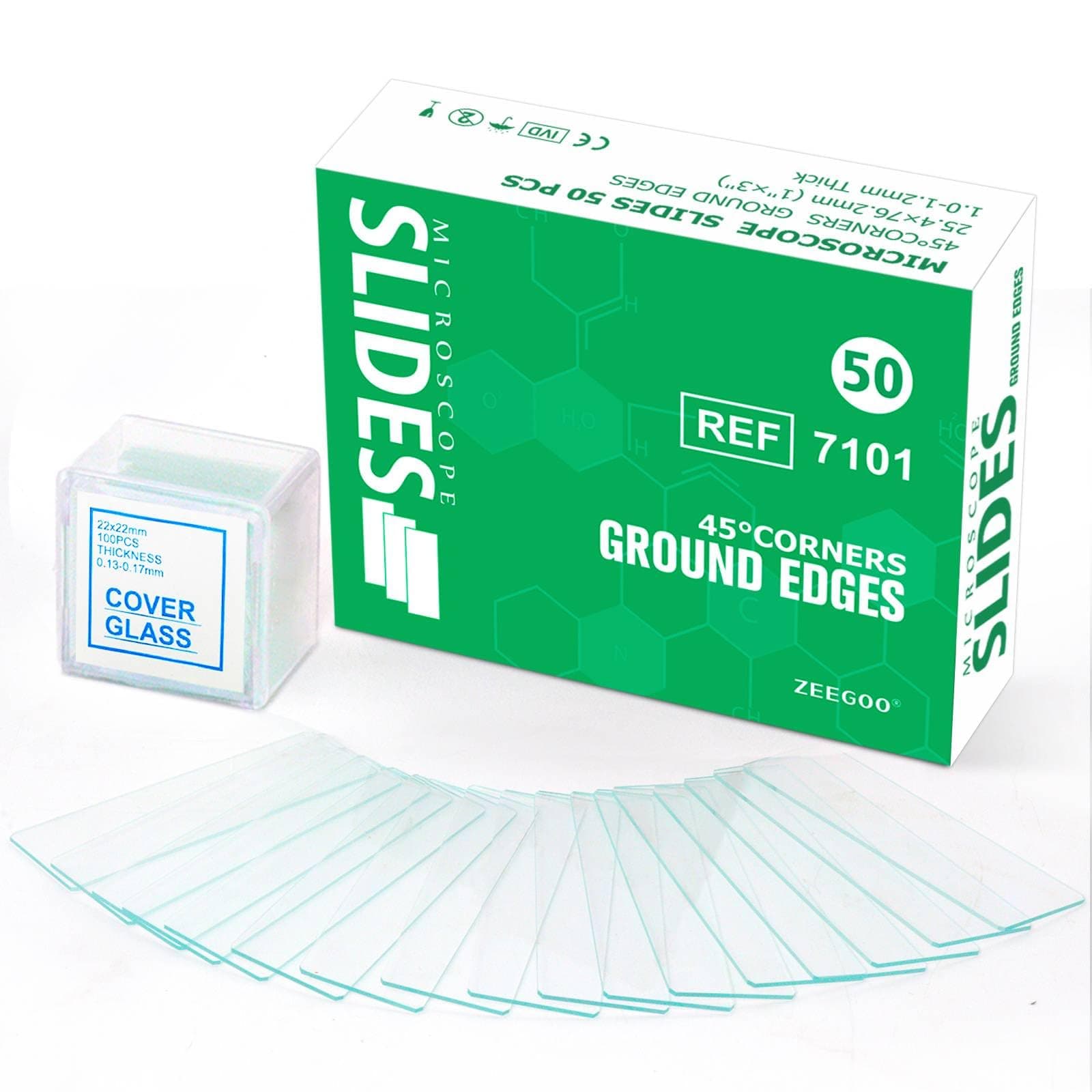 Microscope Slides, Ultra-Clear Microscope Slides and Covers - 50 Slides, 100 Coverslips, Optical Glass Slides for Microscope, Perfect for Experiments and Analyses