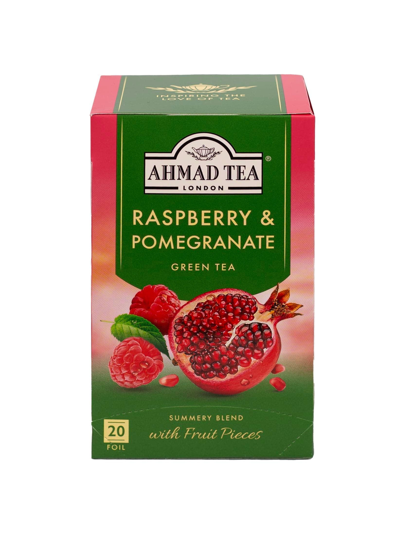 Raspberry & Pomegranate Green Tea, 20 Teabags