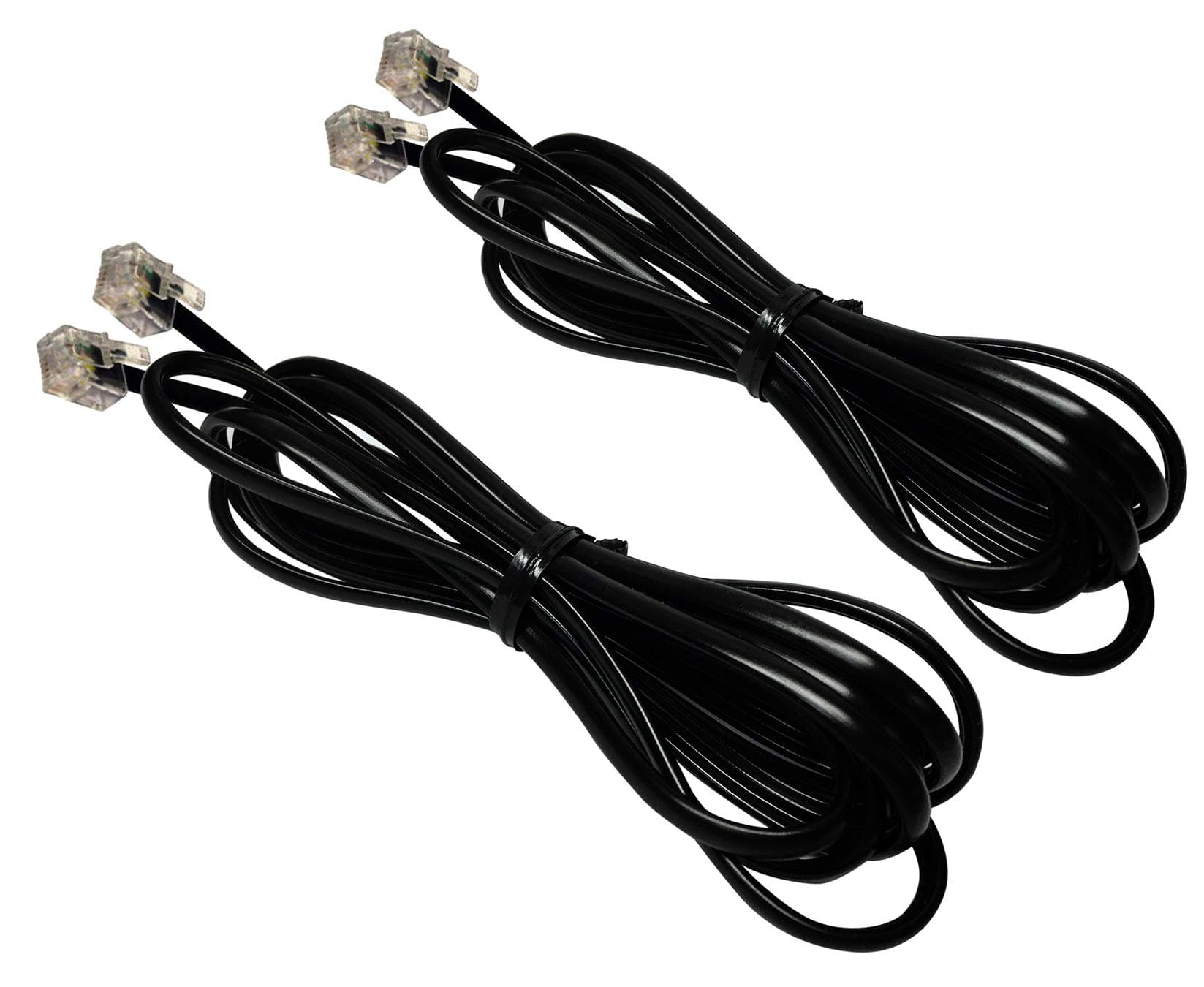 2-Pack RocketBus RJ11 Replacement Cable Line Plug Cord for Landline Corded Phone Telephone Fax Machine