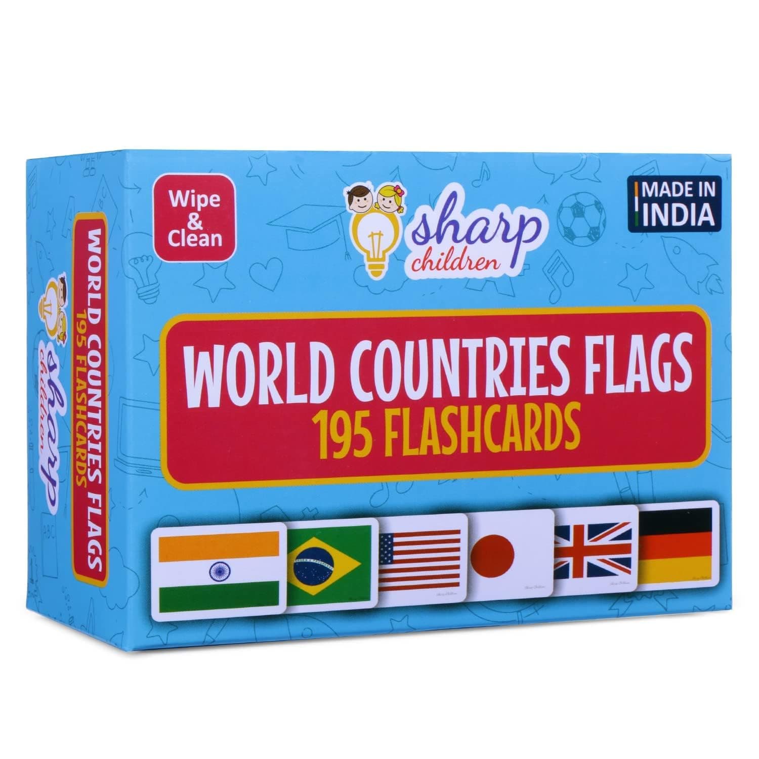 - Sharp Children Big Size Language_Skills Flags Flash Cards for Kids, Wipe and Clean, Laminated Activity Flash Cards