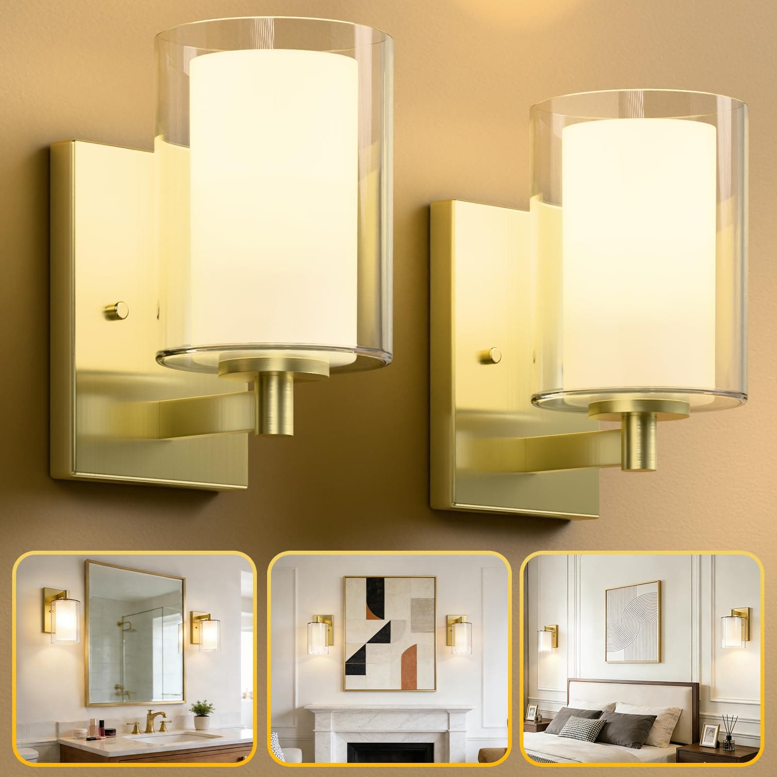 Double Glass Wall Sconces