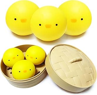 ZTATU Mini Chick Dumpling Squishy Fidget Toys (3 Pack) Stress Balls for Kids Squishy Squeeze Ball, Stress Relief Toy Party Favors Easter Chicks Basket Stuffer