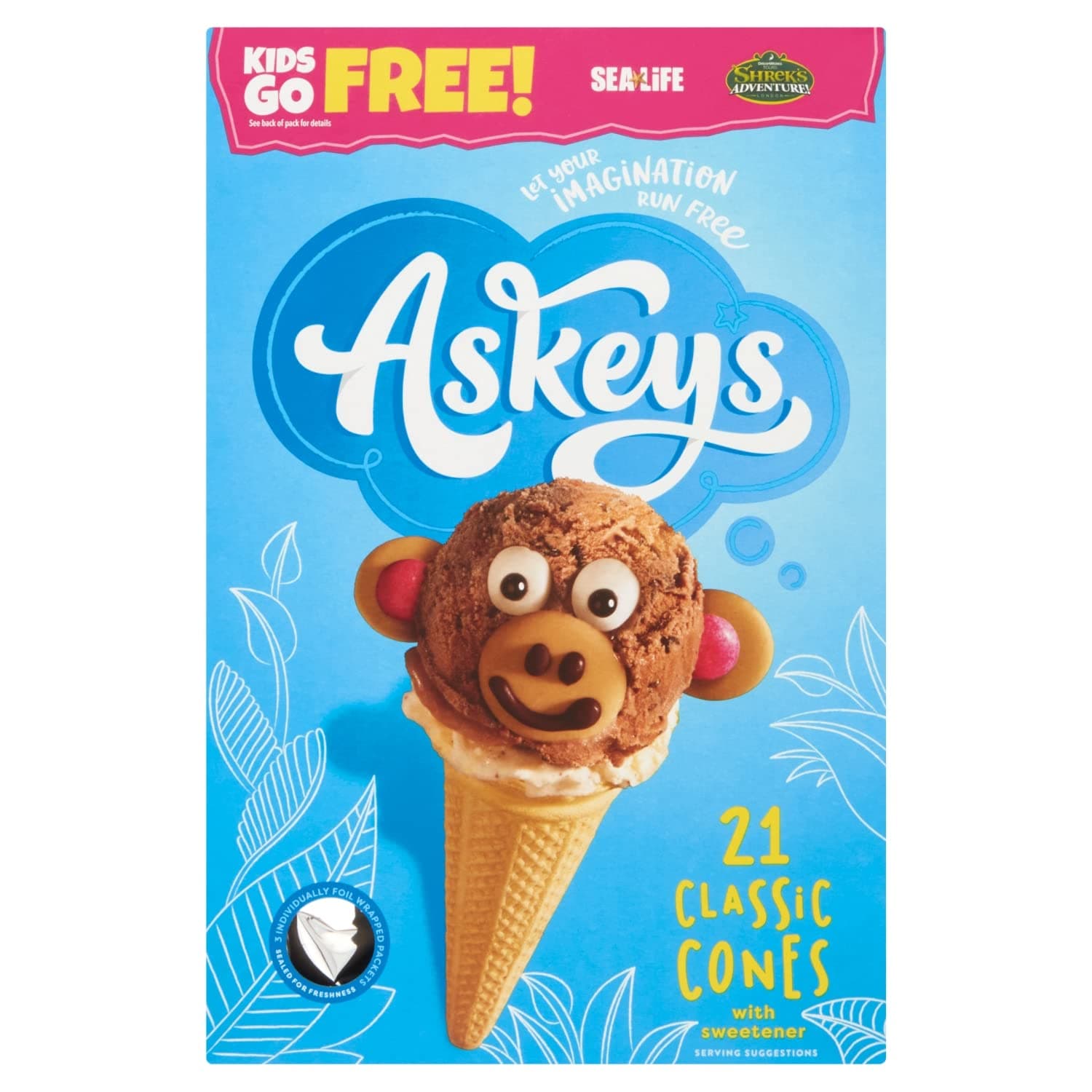 Askeys Ice Cream Cones, 21 each