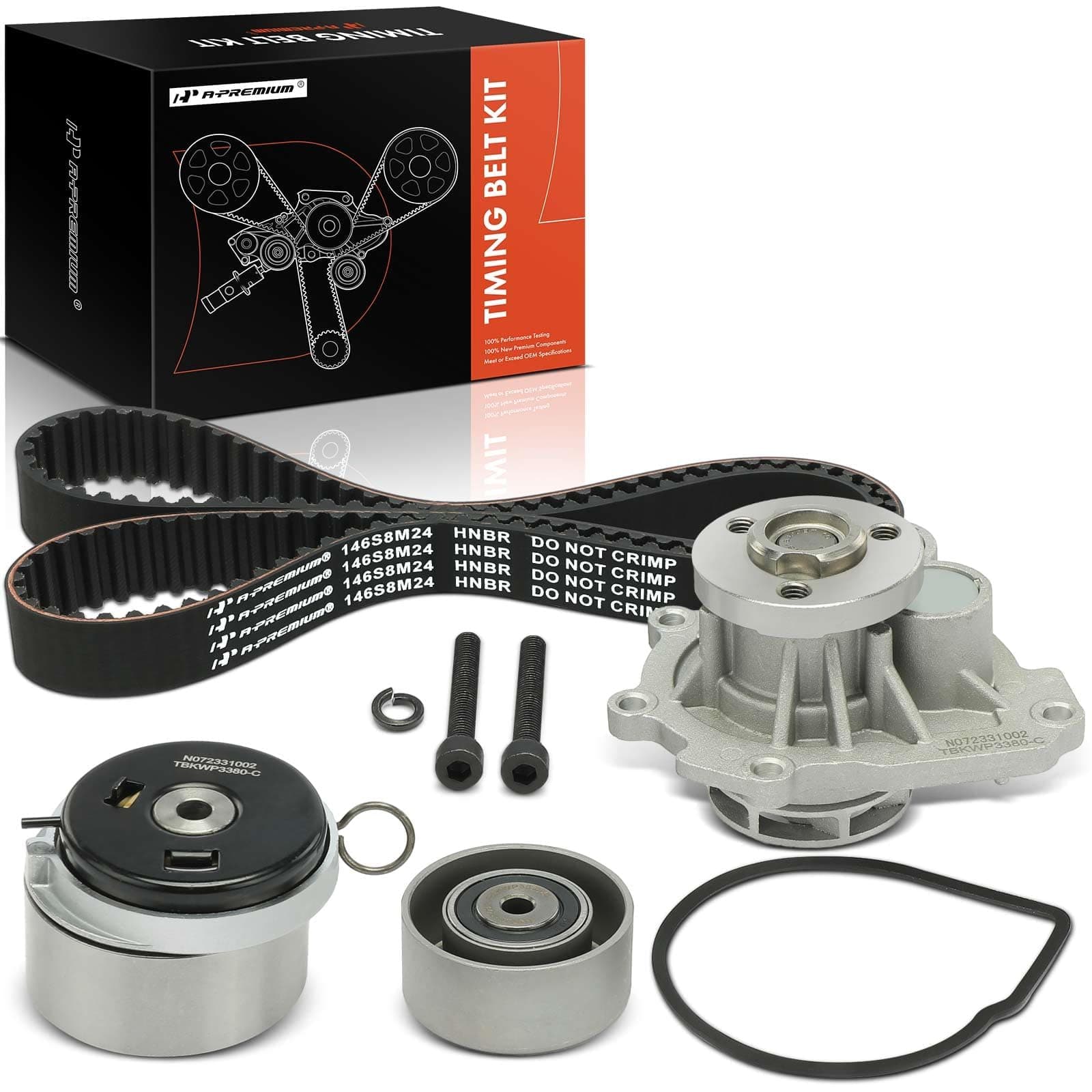 A-Premium Engine Timing Belt Kit with Water Pump Compatible with Chevrolet Sonic 12-18 Aveo Aveo5 Cruze Limited Pontiac G3 Wave Saturn Astra Suzuki Swift+ L4 1.6L 1.8L DOHC