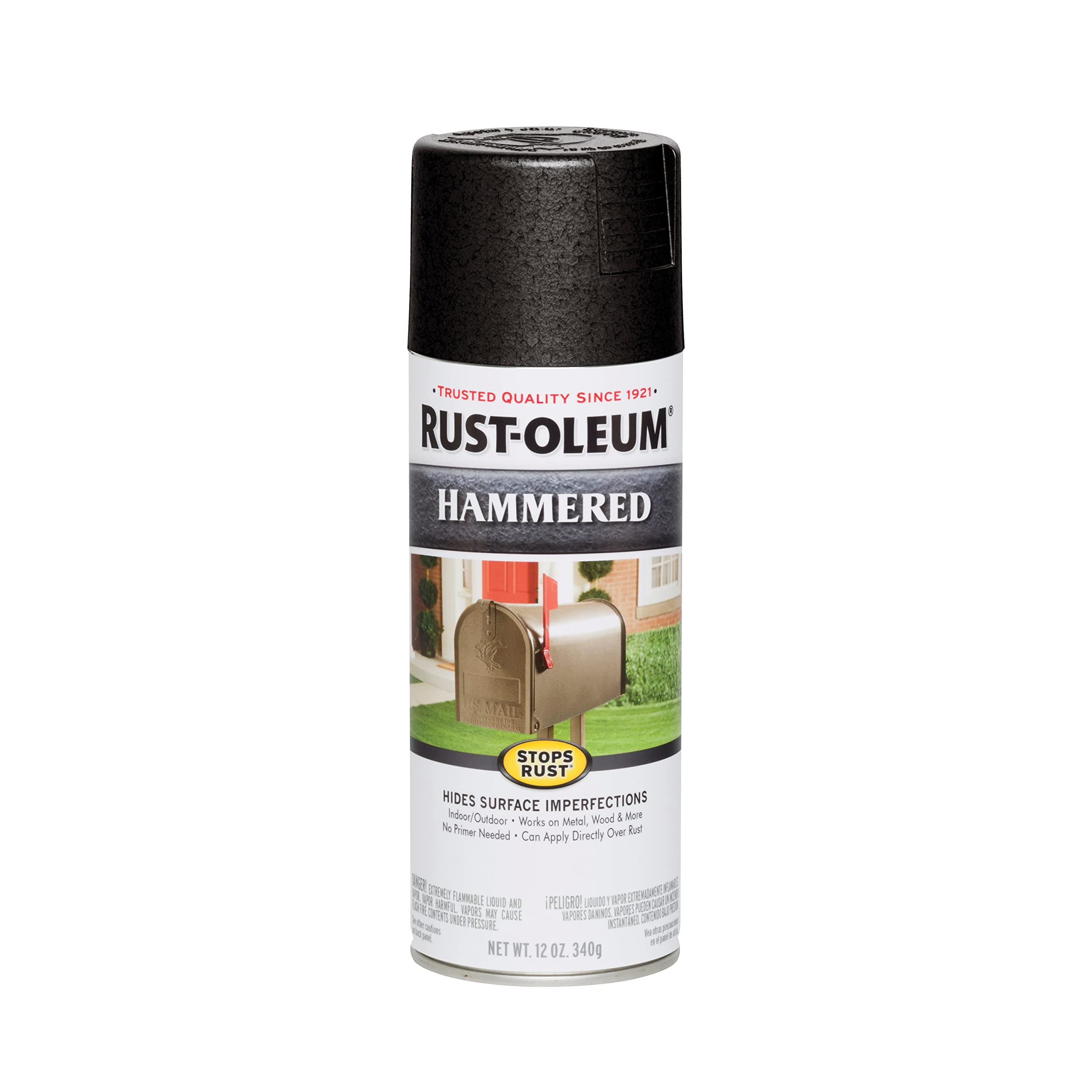 7215830 Stops Rust Hammered Spray Paint, 12 oz, Black