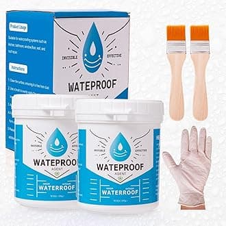 Transparent Waterproof Coating, 21 Oz Invisible Waterproof Agent, Polyurethane Waterproof Sealant Adhesive, Clear Waterproof Glue for Bathroom, Shower, Roofs, Wood, Indoor & Outdoor