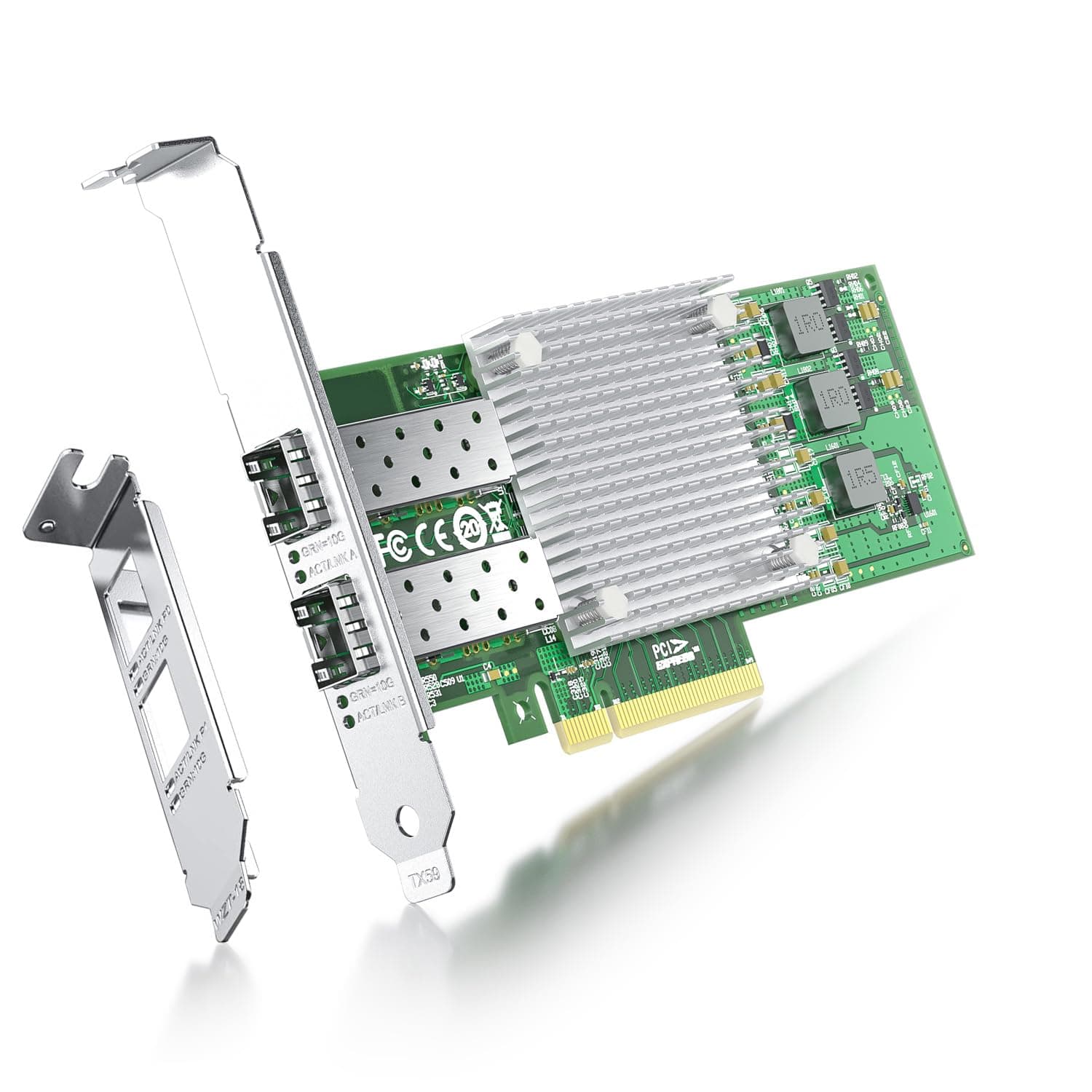 10Gb SFP+ PCIE NIC Network Card, Broadcom BCM57810S Chip, Dual SFP+ Port Card, PCI Express X8, Ethernet LAN Adapter Support Windows/Windows Server/Linux/VMware Esxi