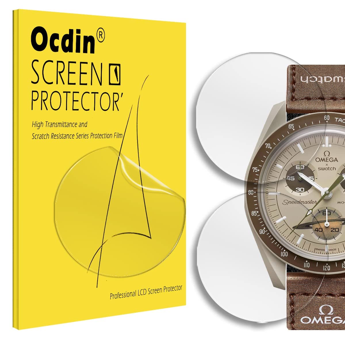 Ocdin Screen Protector for Omega x Swatch Speedmaster Moonswatch, Hydrogel TPU Soft Film for Acrylic Crystal (5)