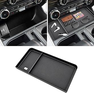 Center Console Organizer for F150 2021-2025 / Lightning XLT 2022-2024 with Rubber Liners and USB Hole Keep Clean and Organized Deep Center Console tray Perfect for F150 Right in Front Shifter|Upgrade|