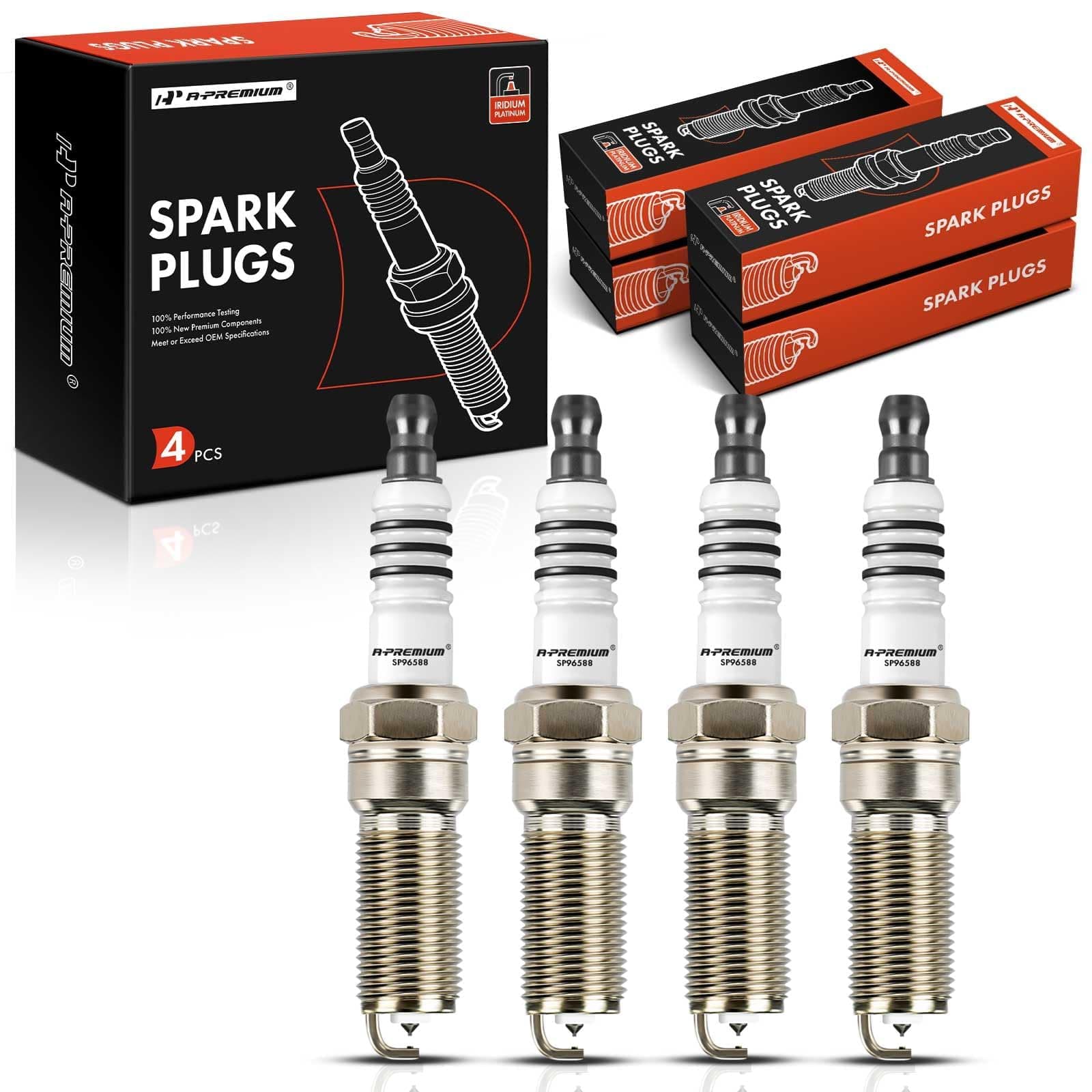 A-Premium Iridium Spark Plug Compatible with Ford Explorer 2014-2019, Escape 2013-2019, Fusion, Focus 2013-2018, Edge, Mustang, Taurus, Special Service Police Sedan & Lincoln MKZ, MKC, MKT, Pack of 4