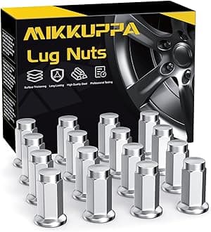 MIKKUPPA 10x1.25 Lug Nuts - 16 Pack Chrome Flat Seat ATV & UTV 14mm Hex Lug Nut- Replacement for Honda, Suzuki, Arctic Cat, KTM, Yamaha, Can Am, Polaris and Can Am Commander UTV w/Flat Seat Rims
