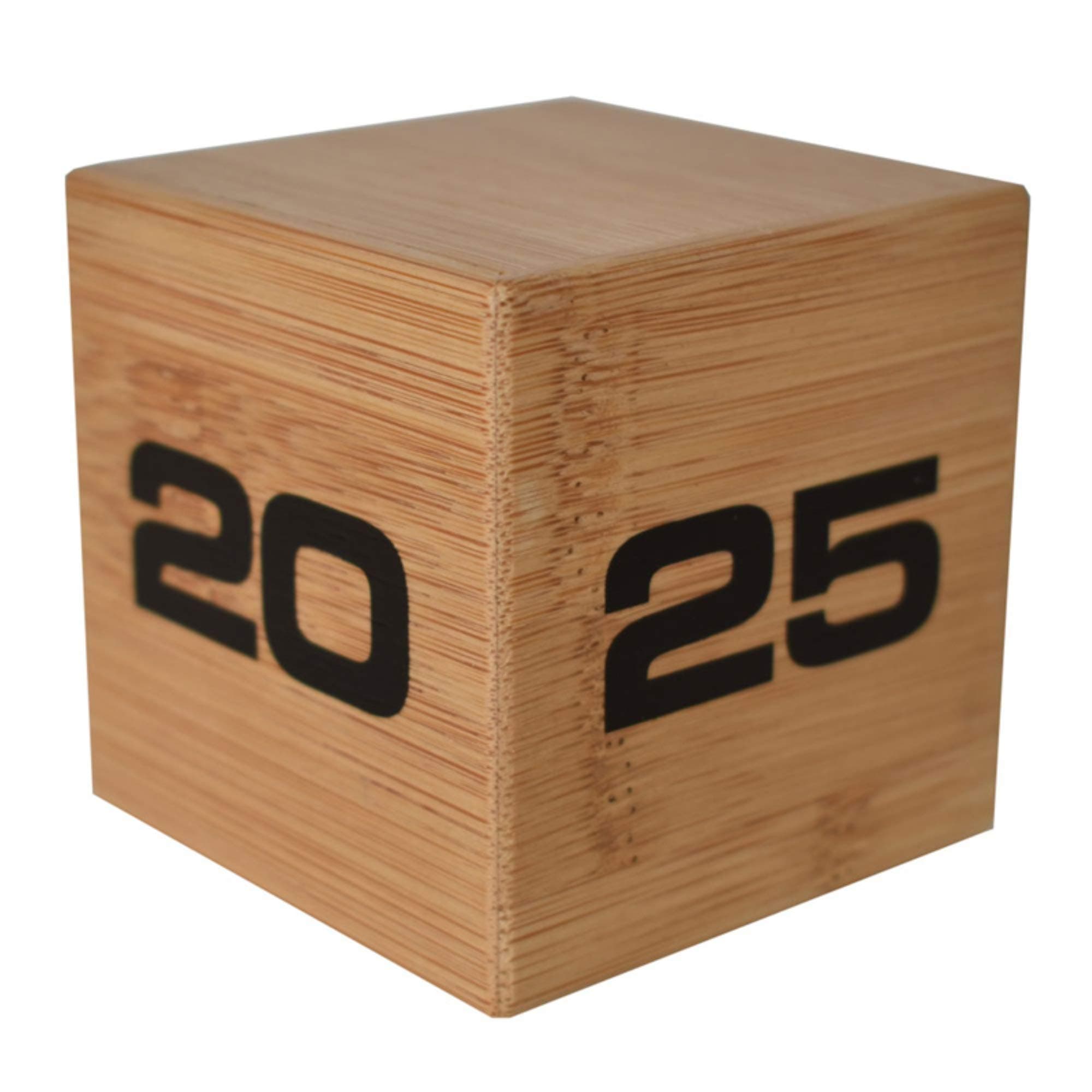 Bamboo Cube Timer, 5, 10, 20, 25 Minutes, Brown, Time Management, Kitchen, Workout Timer